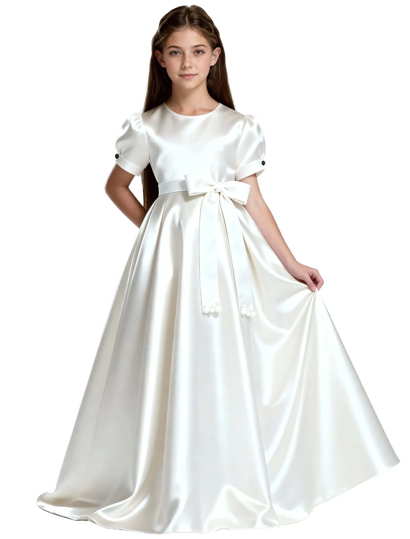 Princess-Inspired Satin Gown for Special Occasions