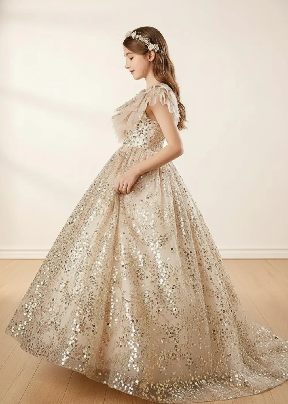 Formal Sparkly Flower Girl Dress for Wedding