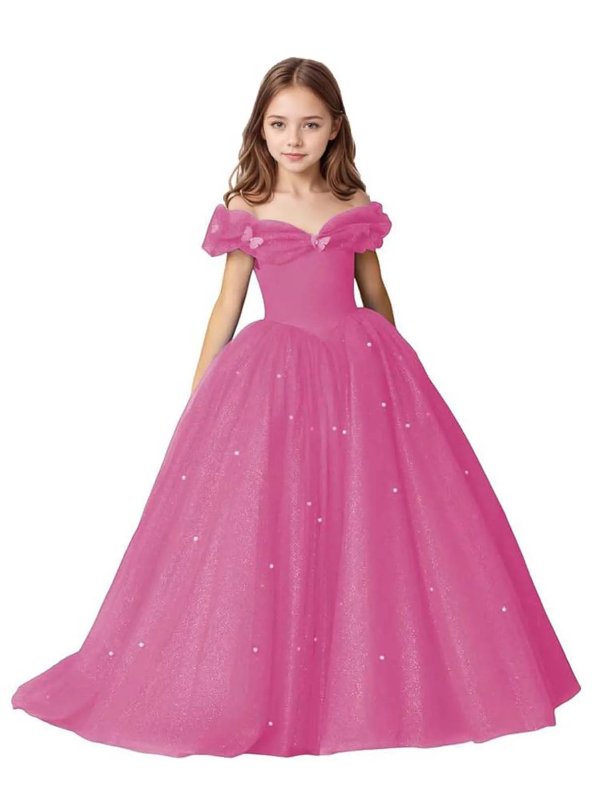 Luna Pearl-Embellished Flower Girl Ball Gown