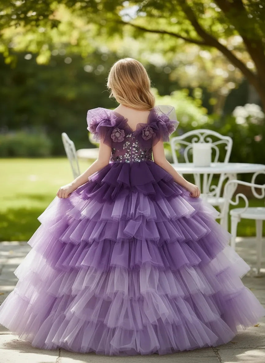 Ruffle Tiered Tulle Princess Dress