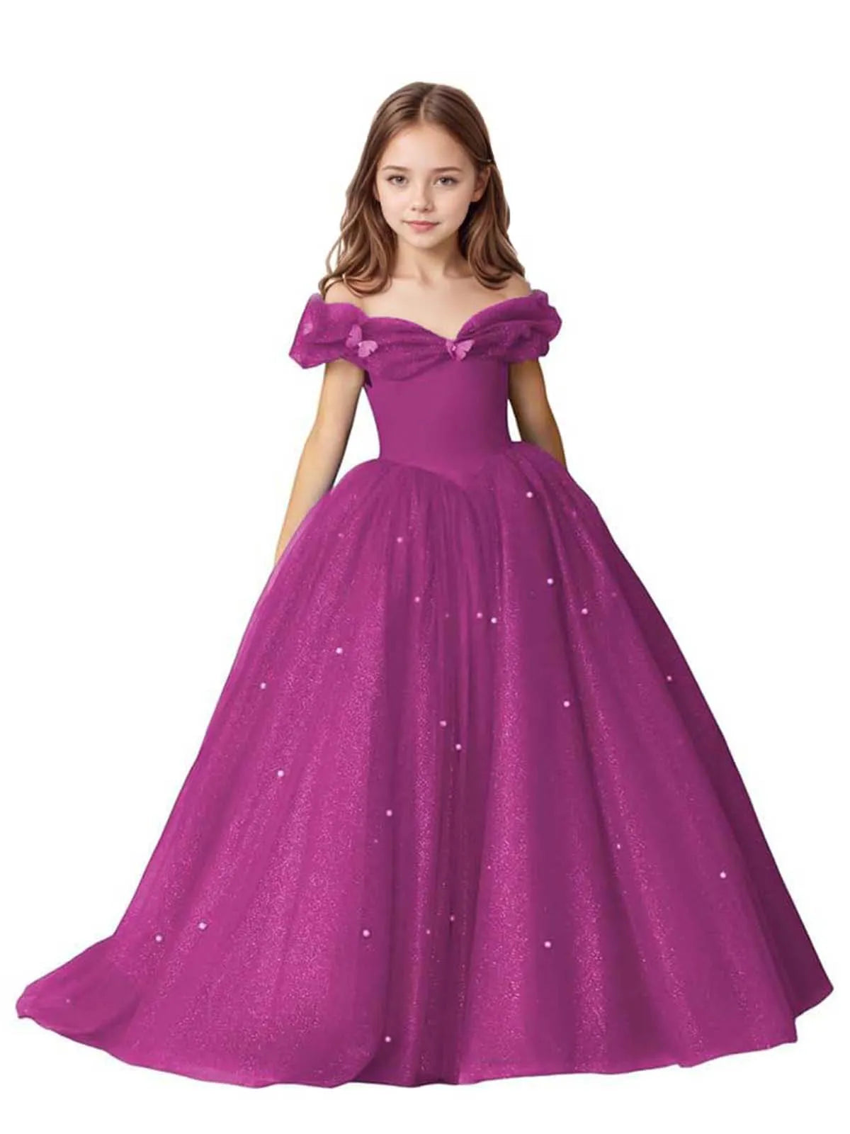 Luna Pearl-Embellished Flower Girl Ball Gown