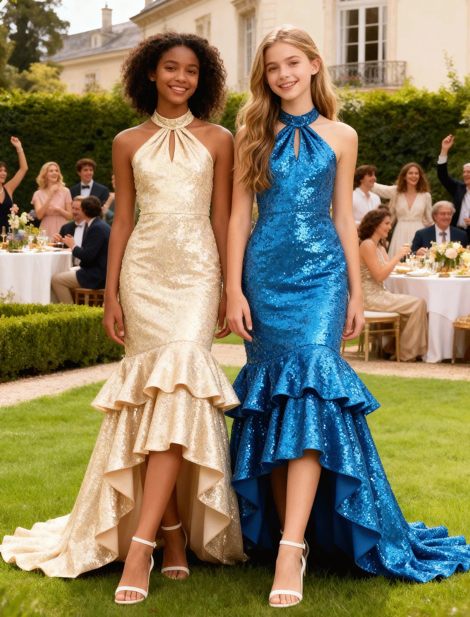 Elegant Party Dress for Girls With Glitter and Flare