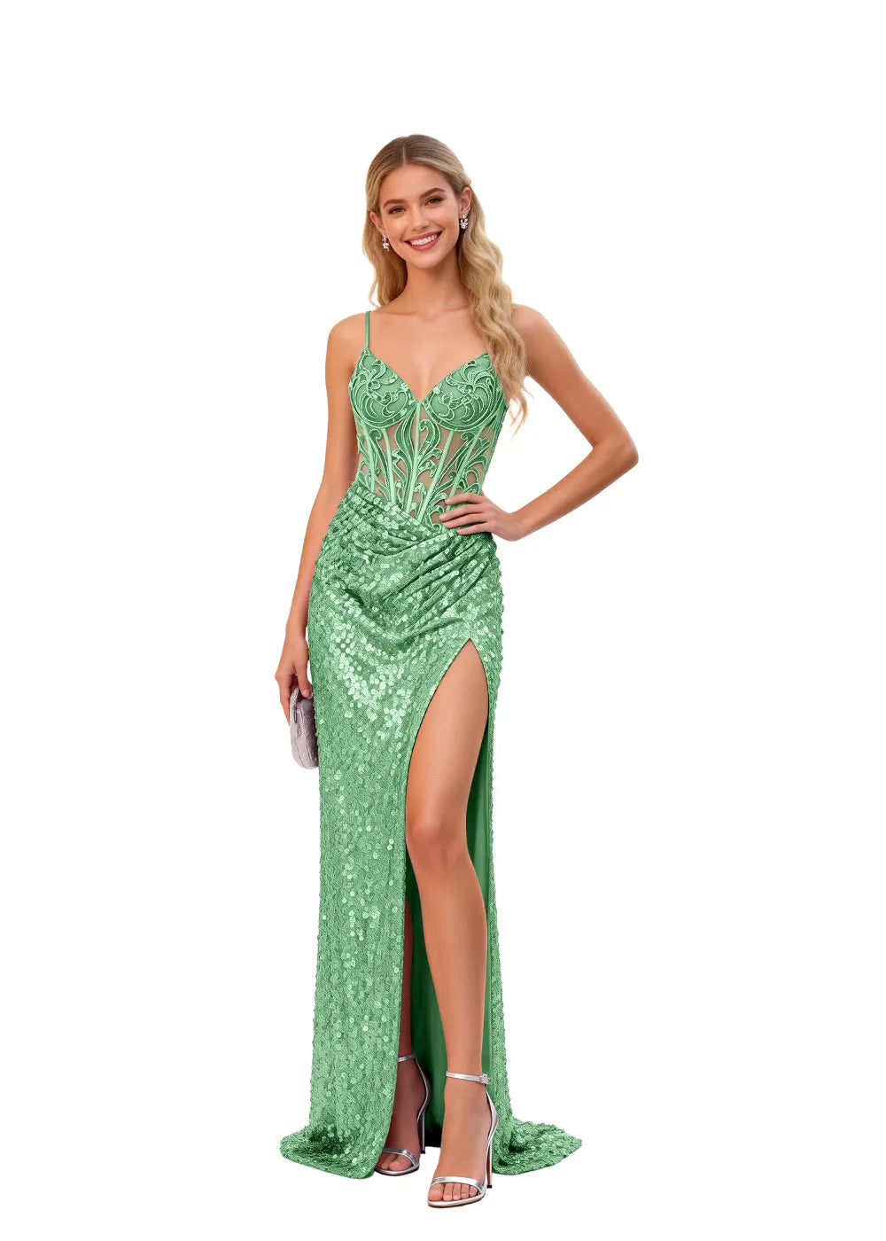 Allure of Stardust Sequin Corset Evening Dress