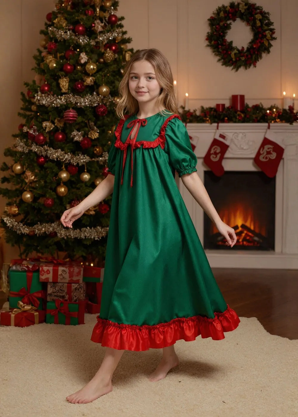 Cozy Green Holiday Gown