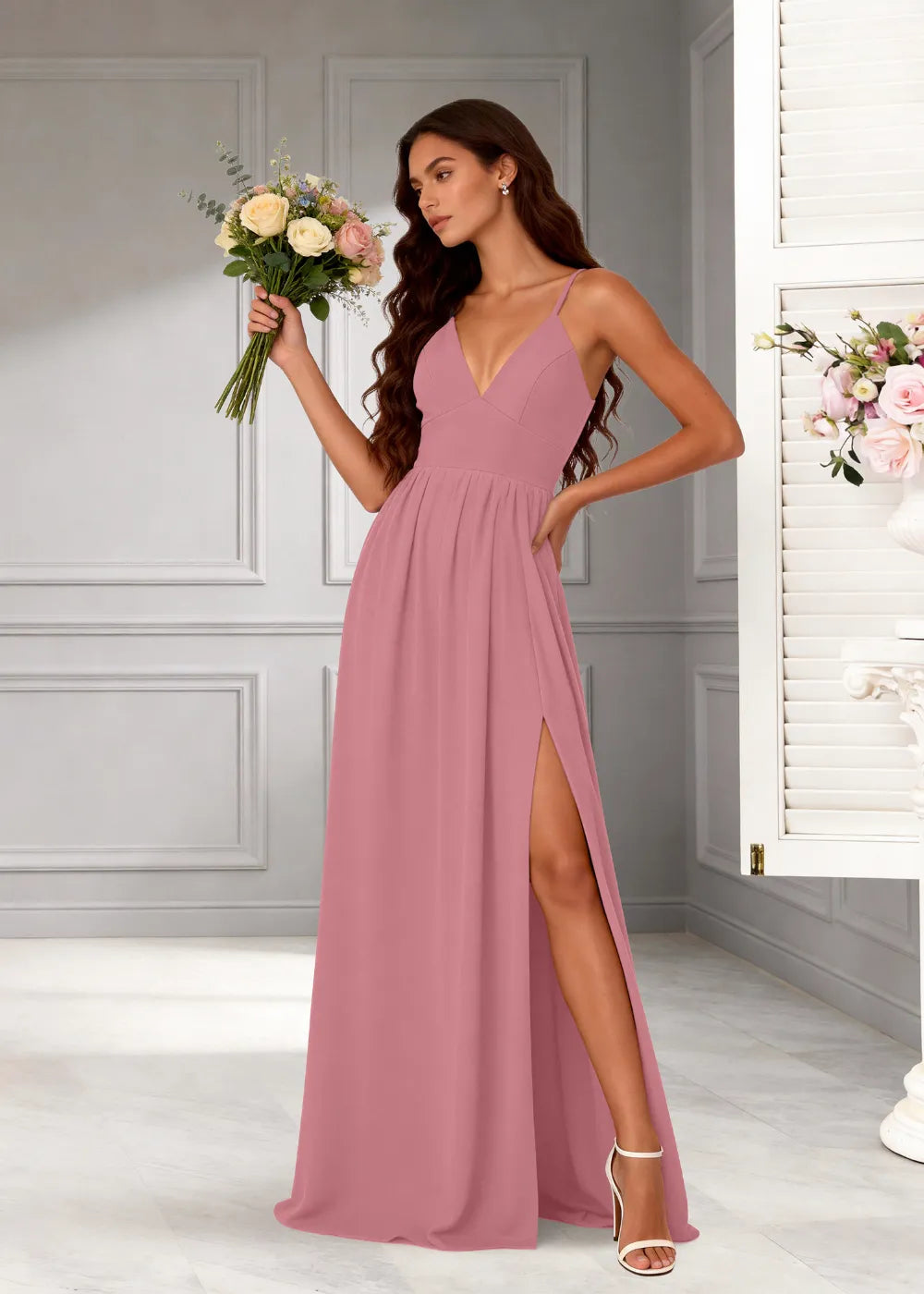 Midnight Muse Spaghetti Strap Evening Gown