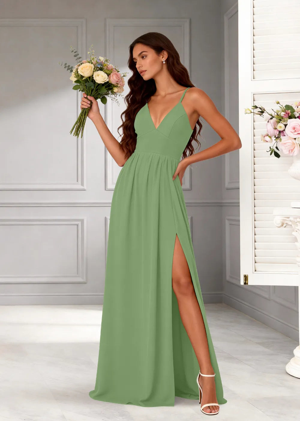 Midnight Muse Spaghetti Strap Evening Gown