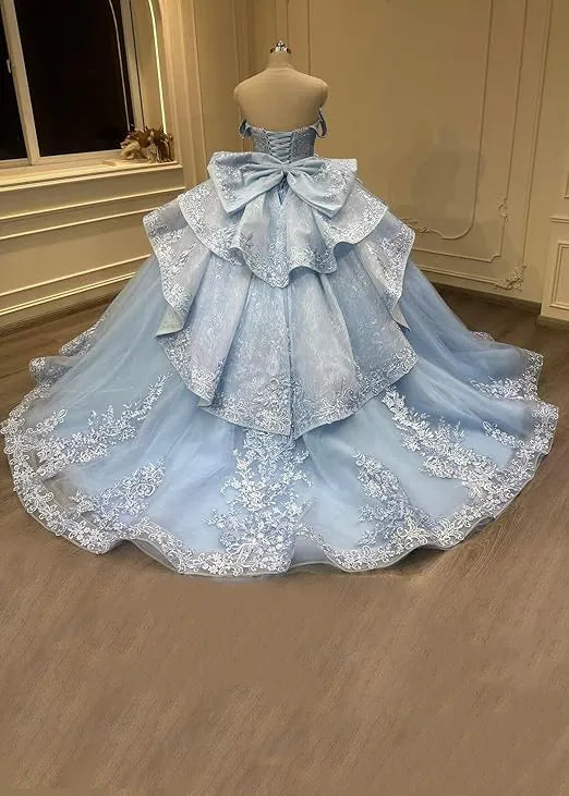 Vestido de princesa sin mangas de encaje