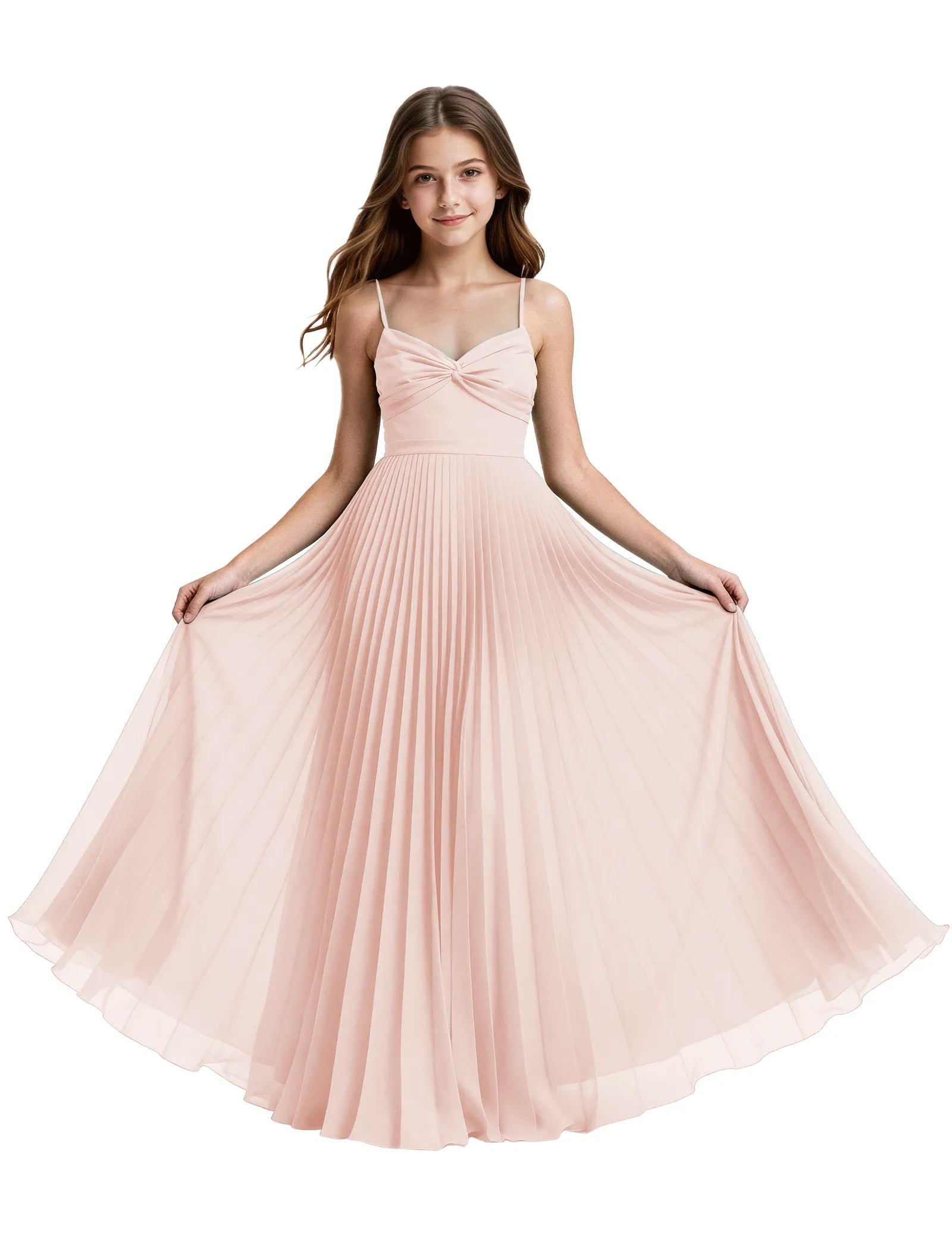 Junior Bridesmaid Spaghetti Strap Maxi Dress