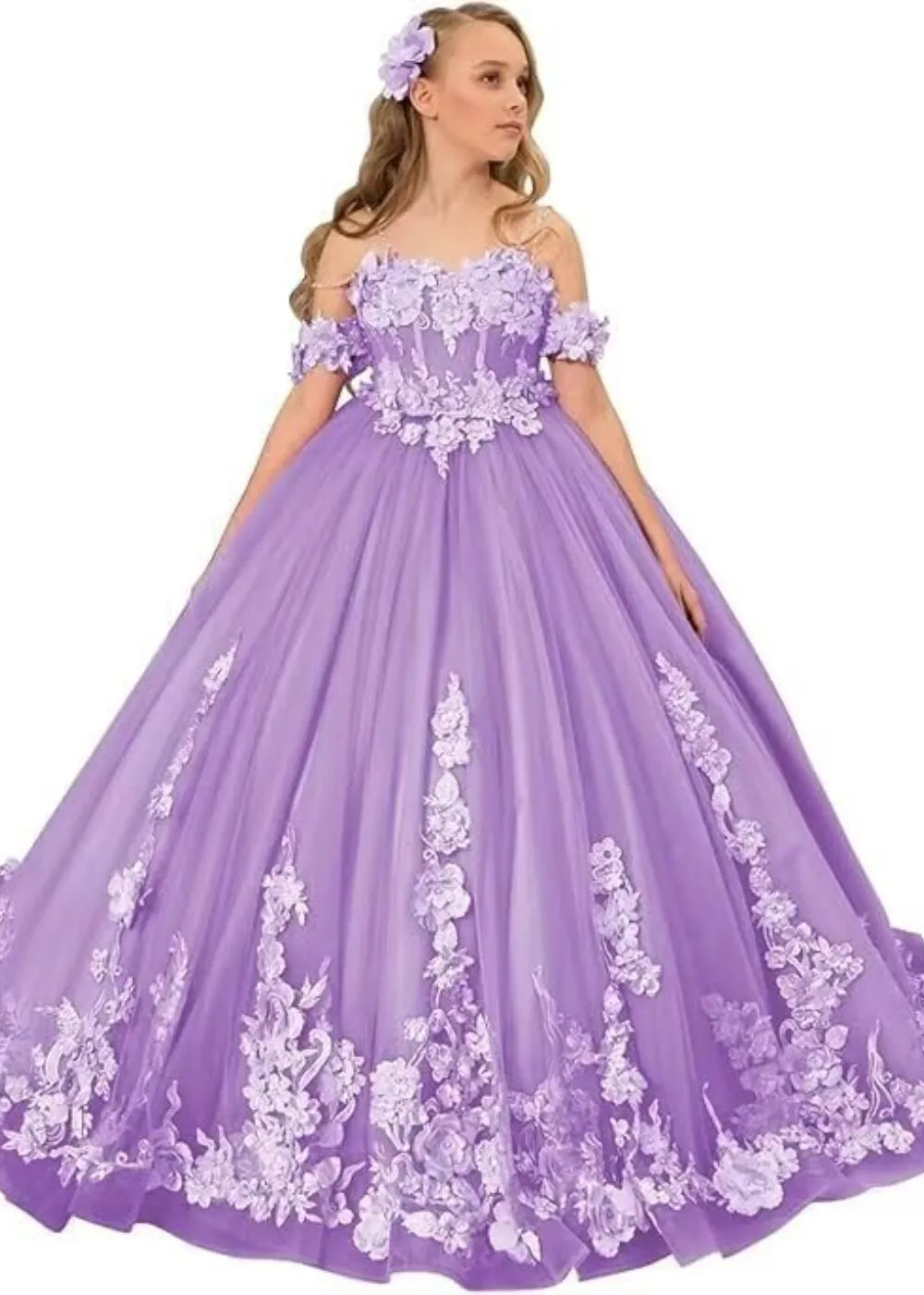 Vintage Floral Embroidered Flower Girl Gown