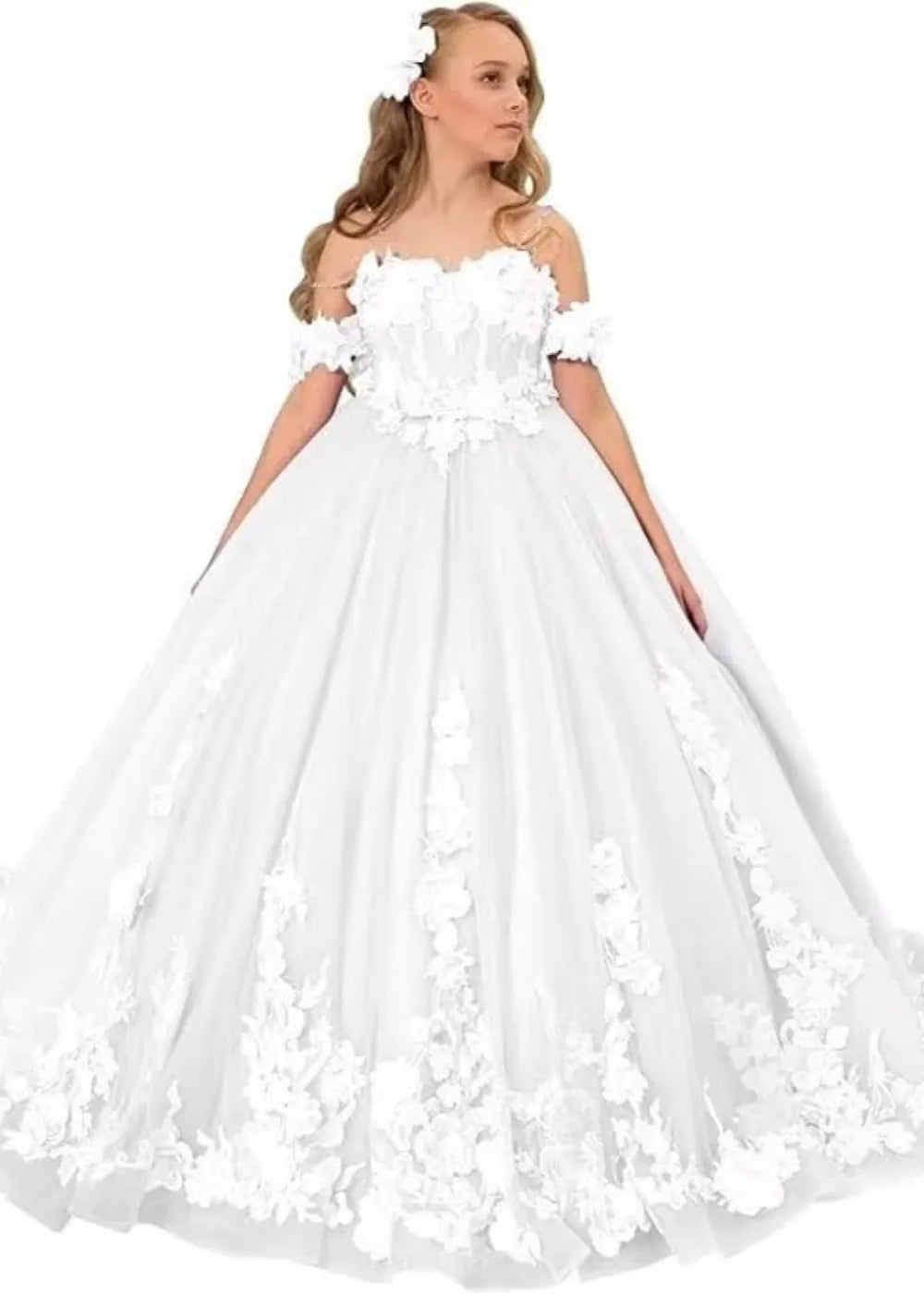 Vintage Floral Embroidered Flower Girl Gown