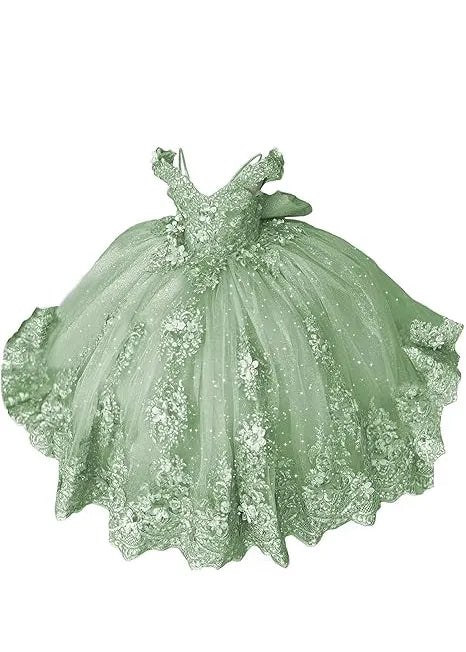 Aurora Garden Lace-Up Floral Princess Dress