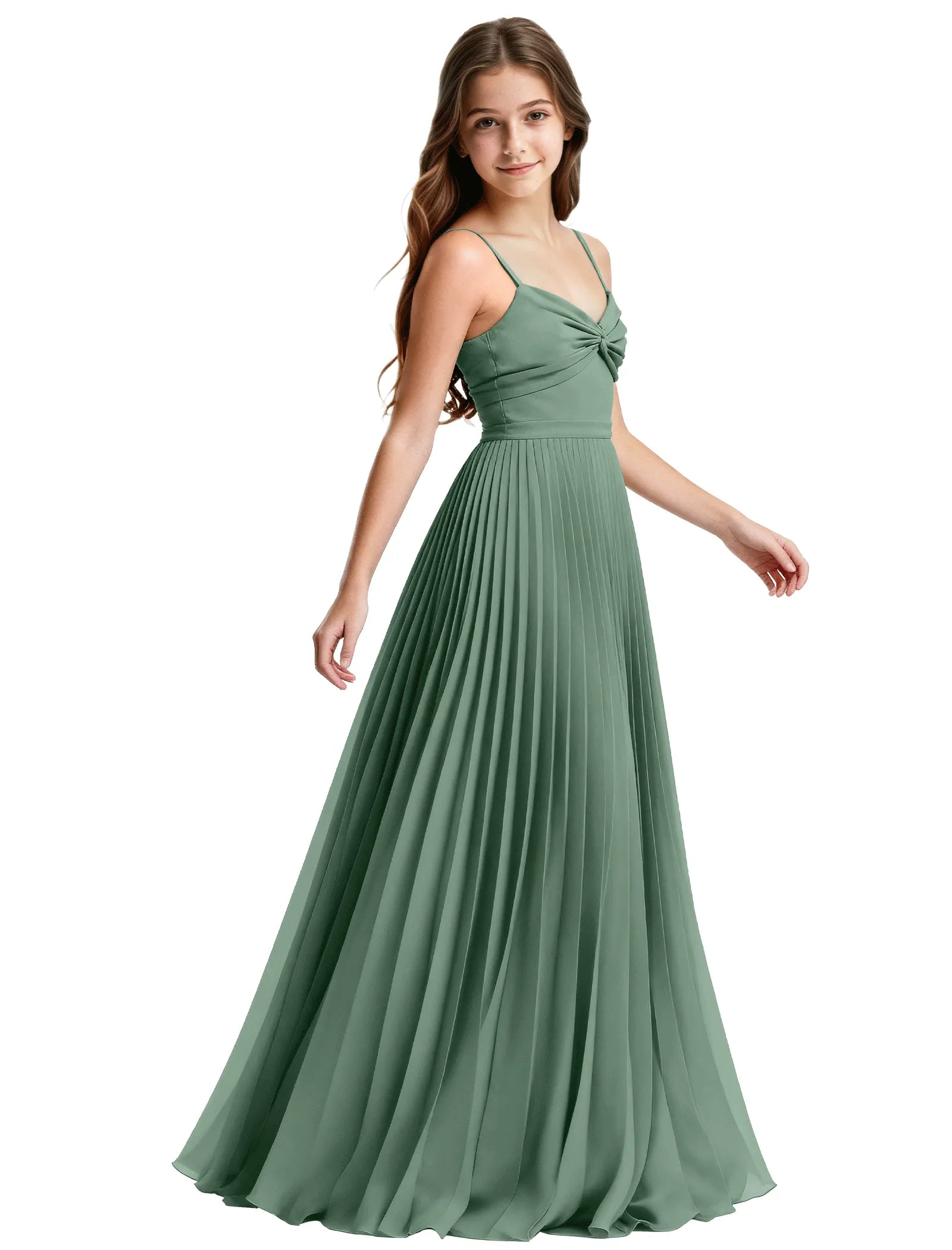 Junior Bridesmaid Spaghetti Strap Maxi Dress