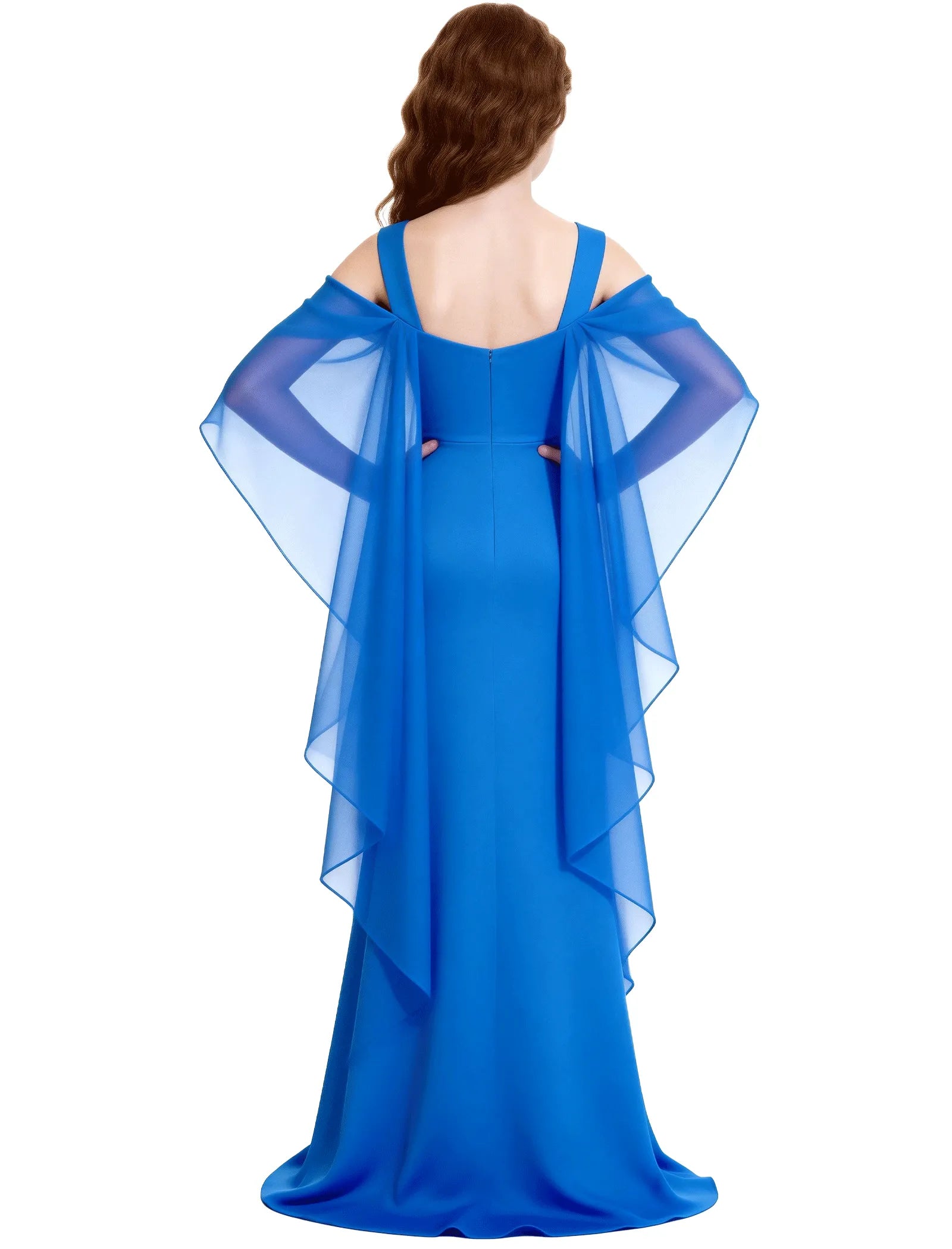 Chiffon Cape Sleeve Formal Dress for Teens