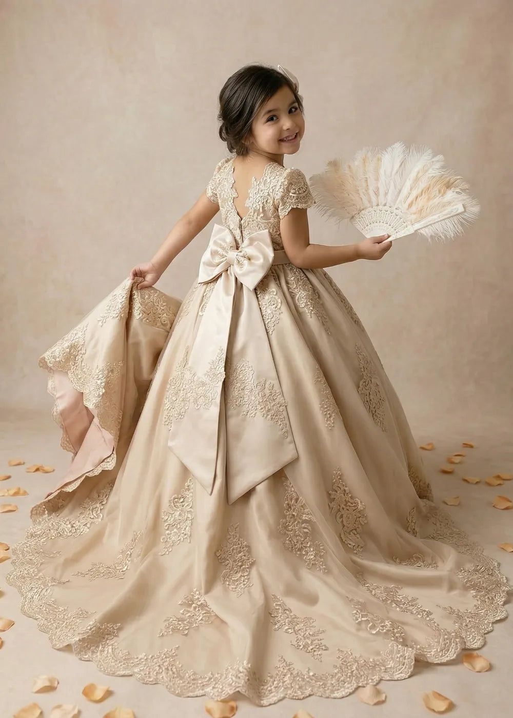 Vestido de princesa sin mangas de encaje