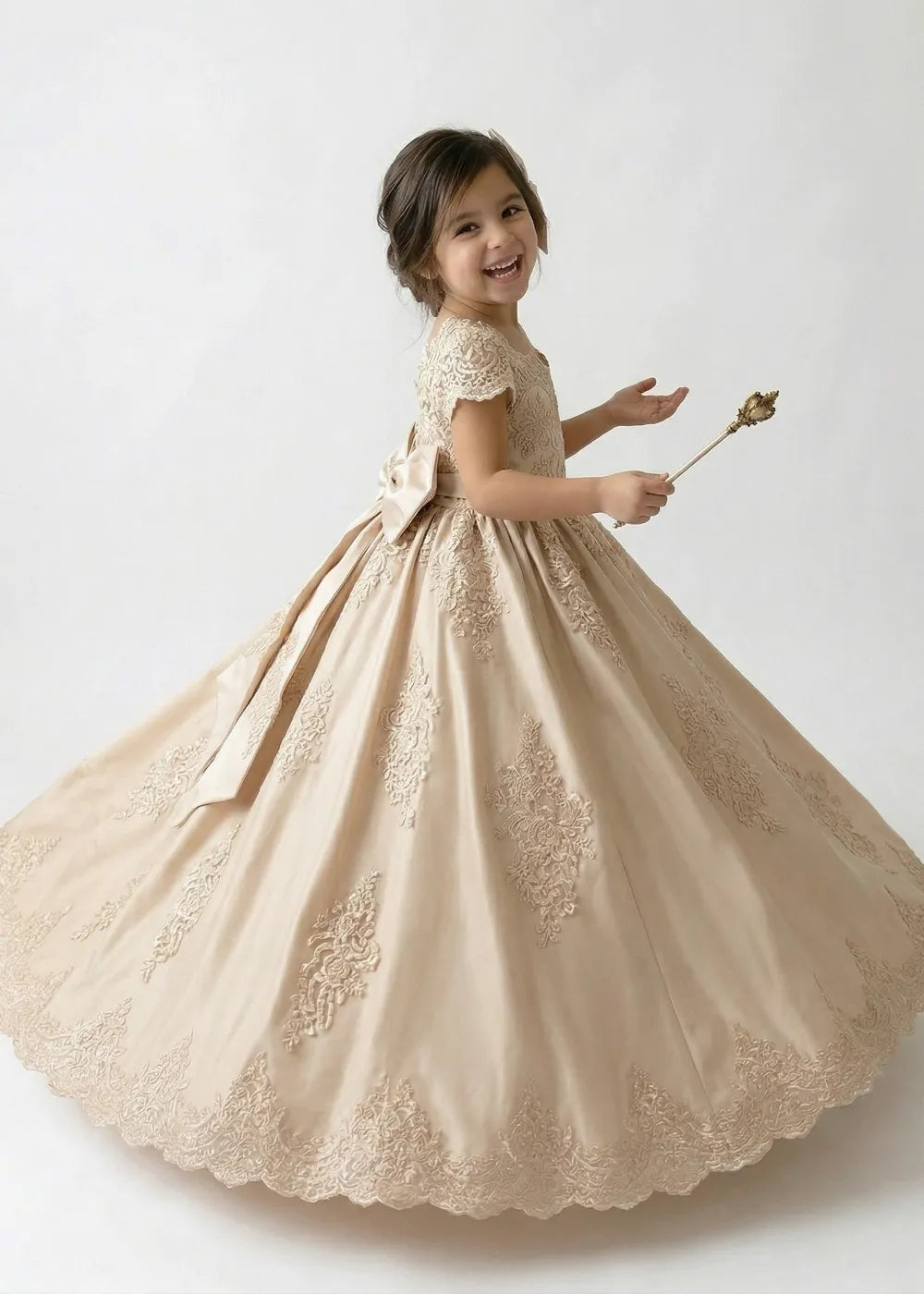 Vestido de princesa sin mangas de encaje