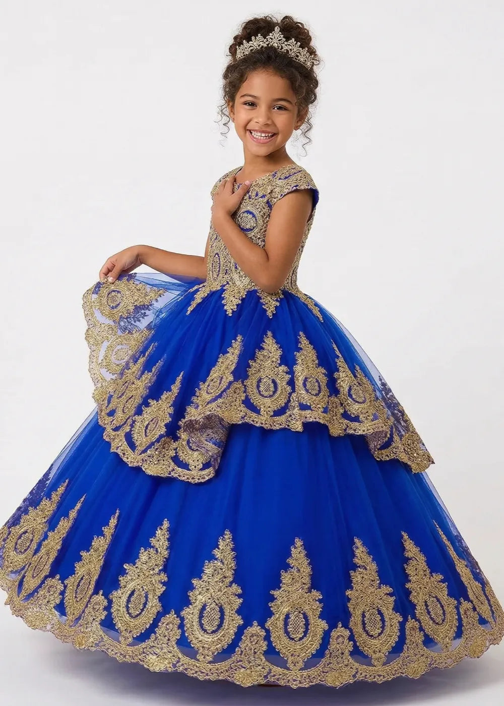 Royal Embroidered Princess Ball Gown for Girls