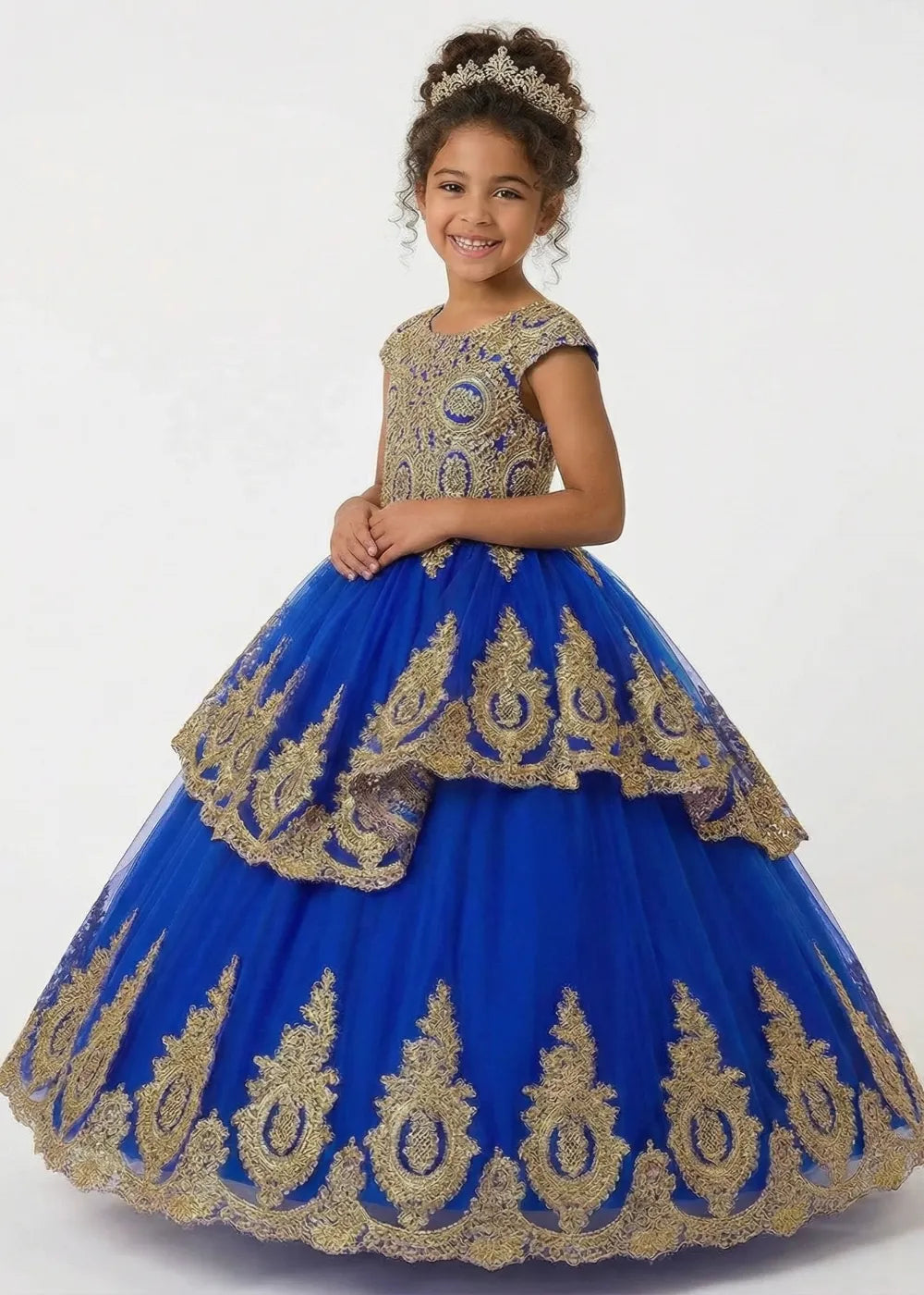 Royal Embroidered Princess Ball Gown for Girls