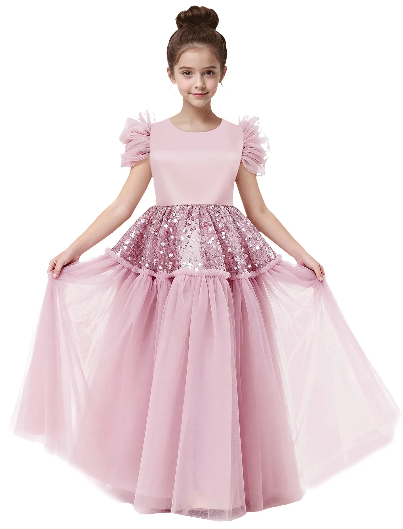 Vestido de princesa sin mangas de encaje