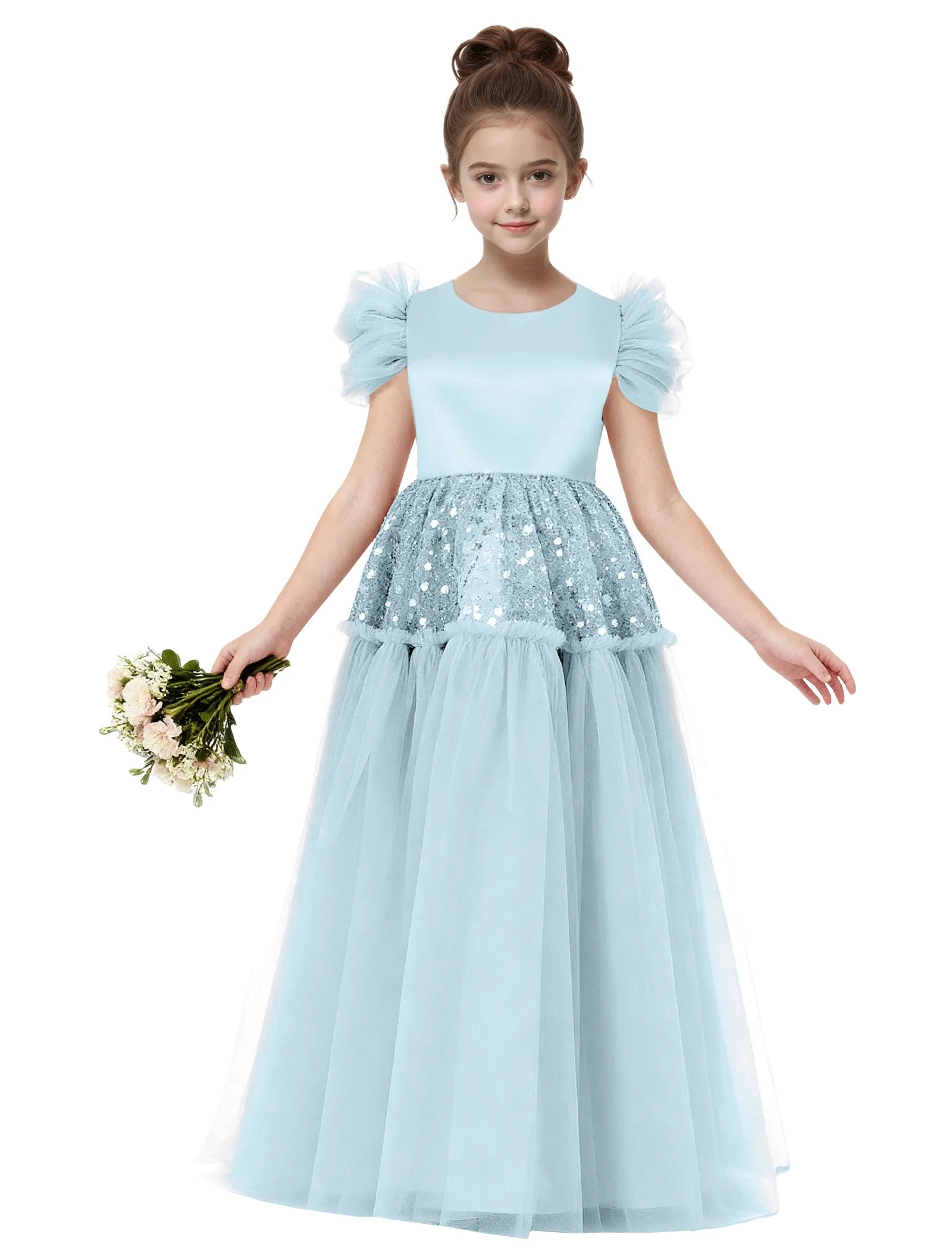 Vestido de princesa sin mangas de encaje