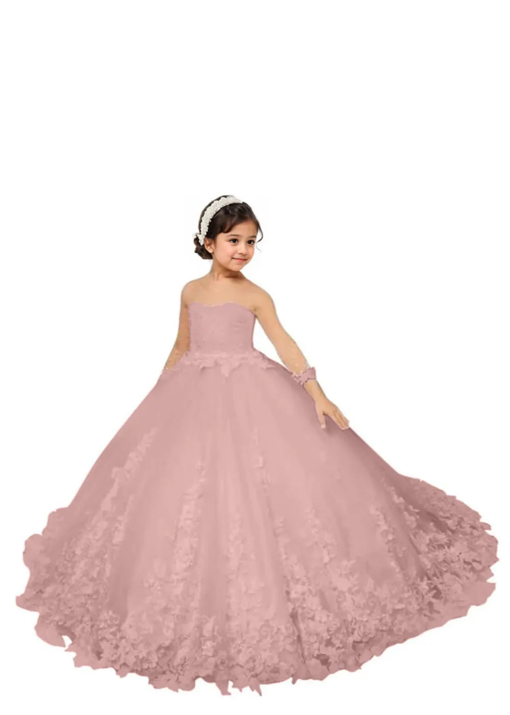 Couture Lace Tulle Flower Girl Dress for Weddings