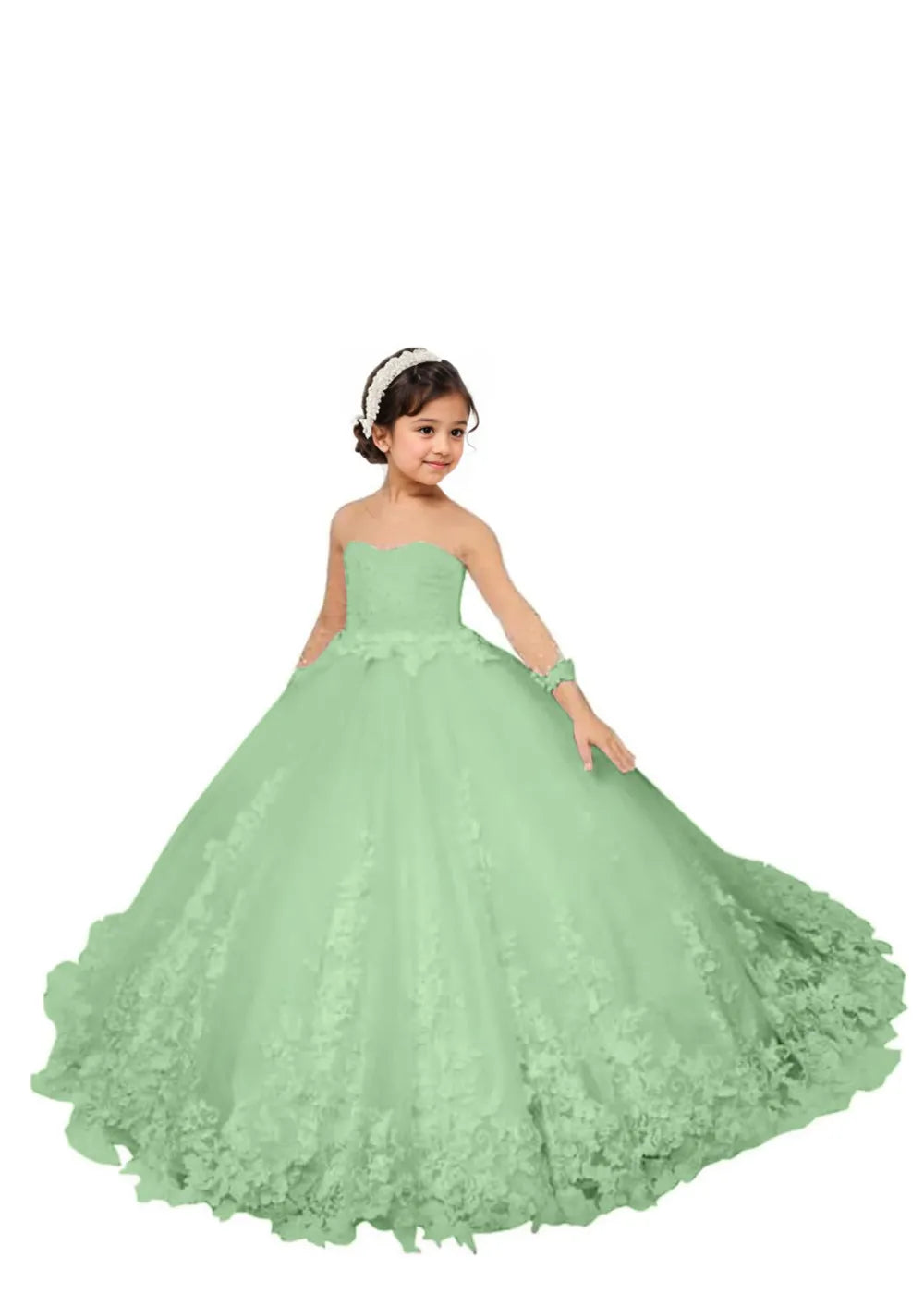 Couture Lace Tulle Flower Girl Dress for Weddings