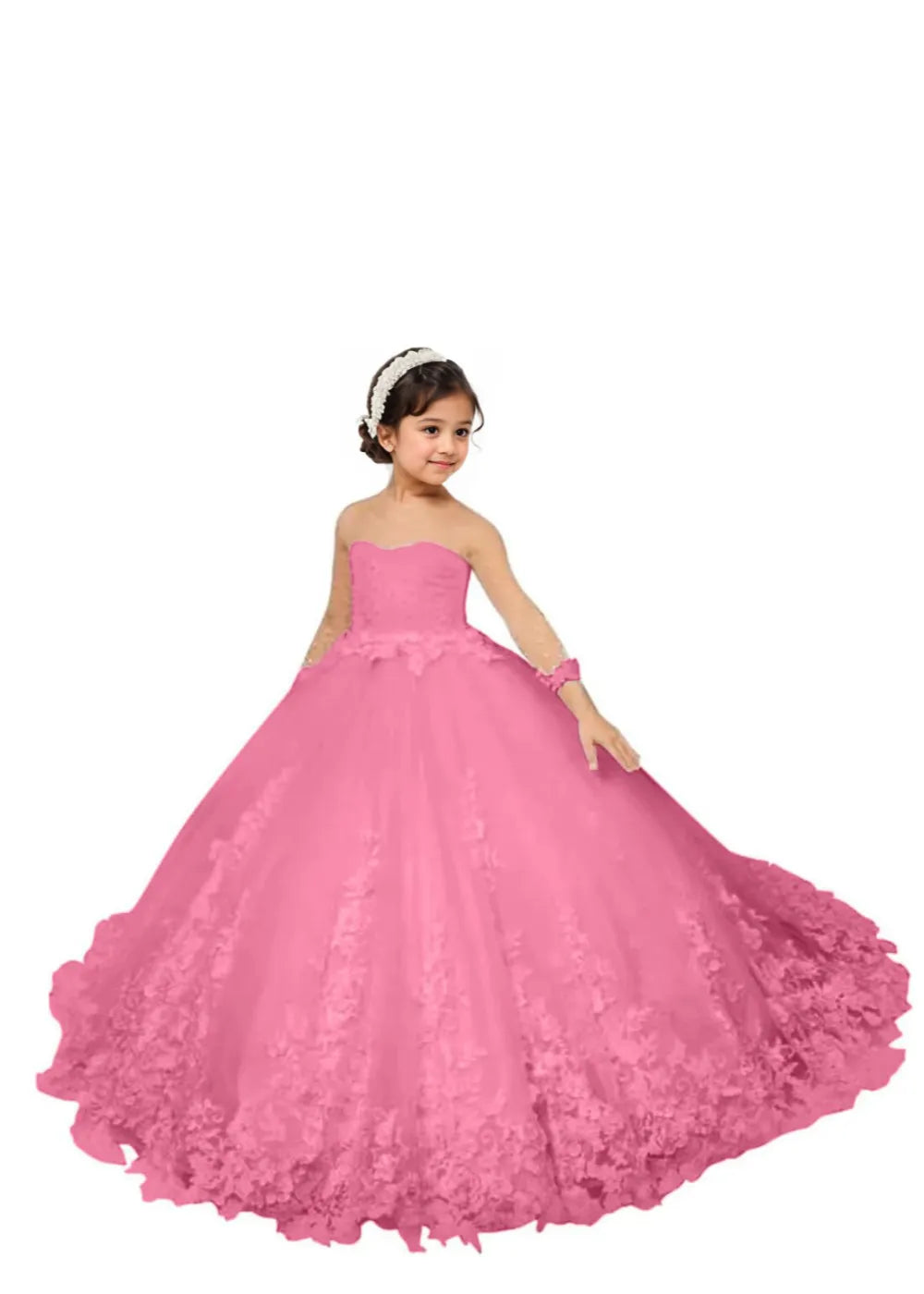 Couture Lace Tulle Flower Girl Dress for Weddings