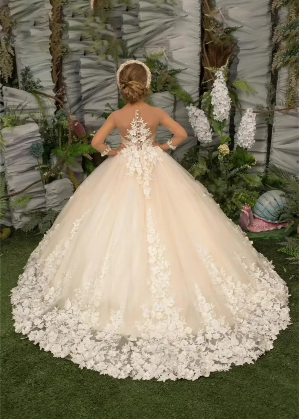 Couture Lace Tulle Flower Girl Dress for Weddings