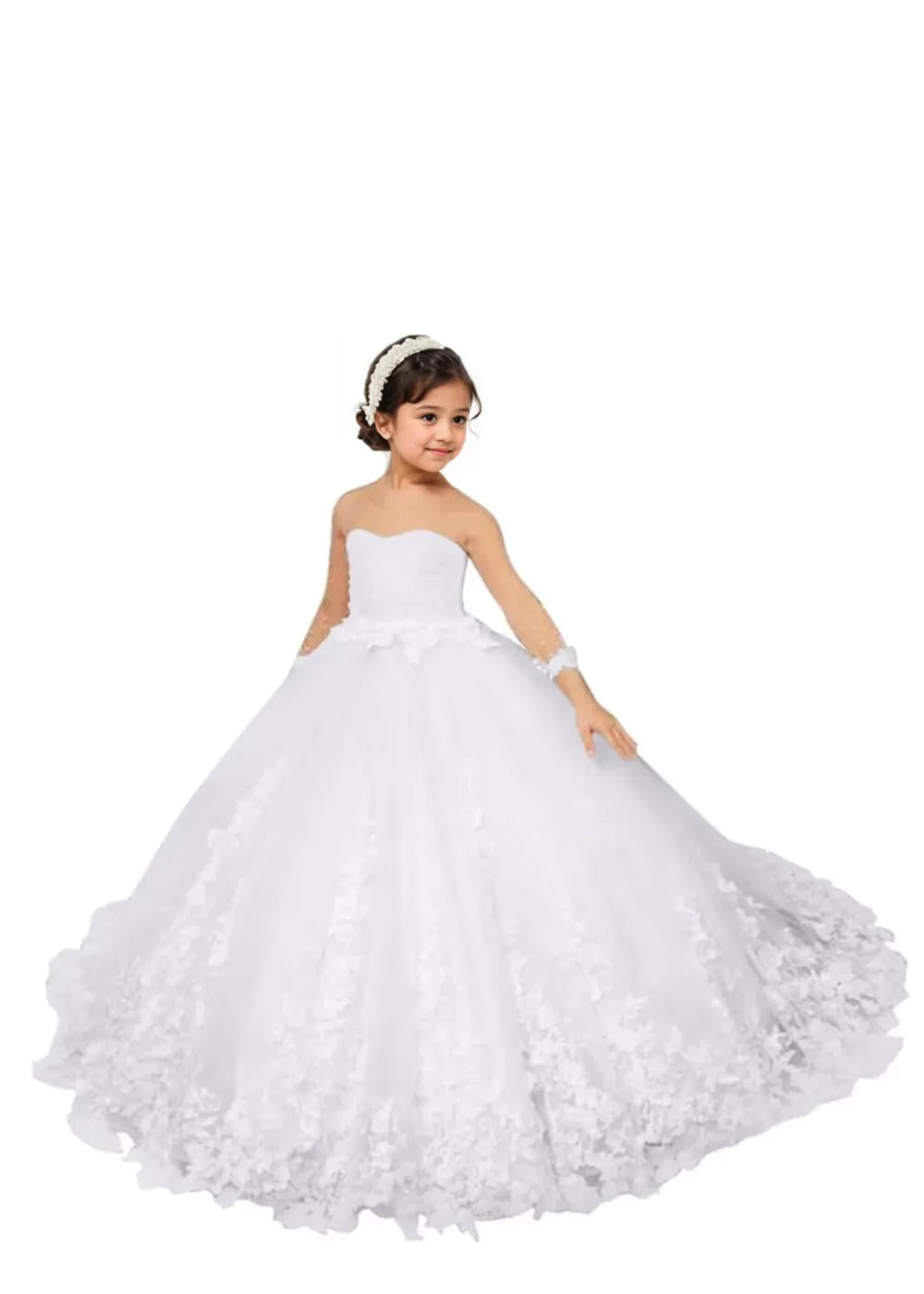 Couture Lace Tulle Flower Girl Dress for Weddings