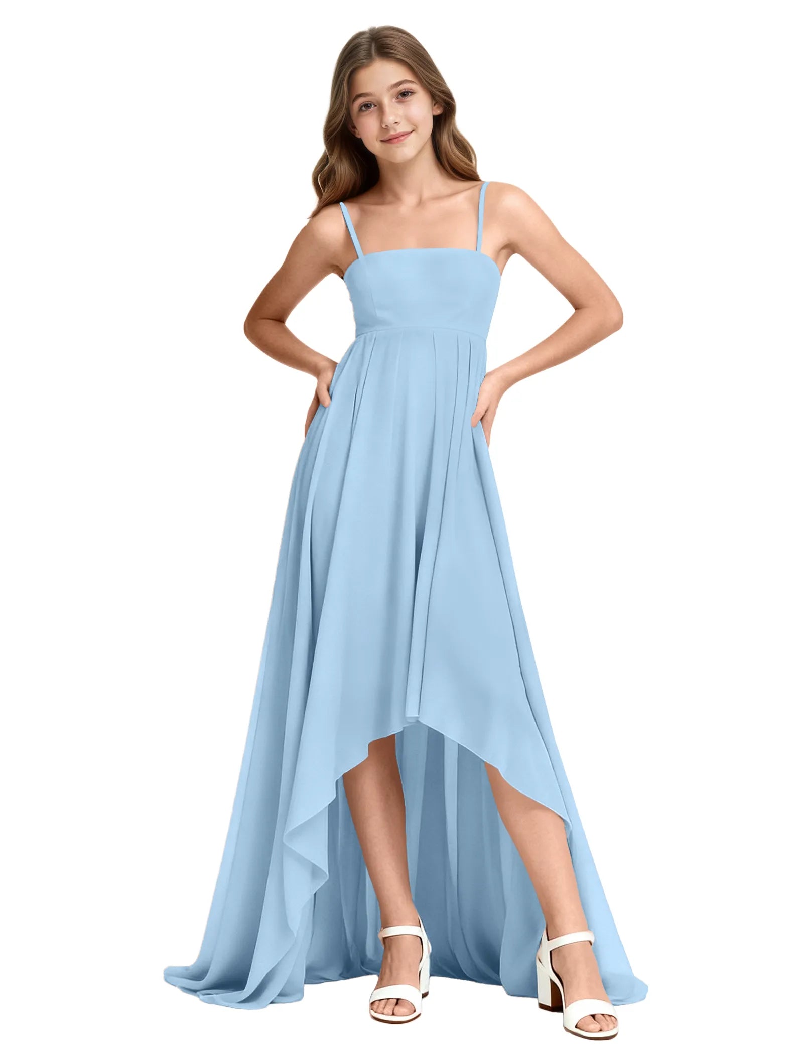 High-Low Chiffon Junior Bridesmaid Dress