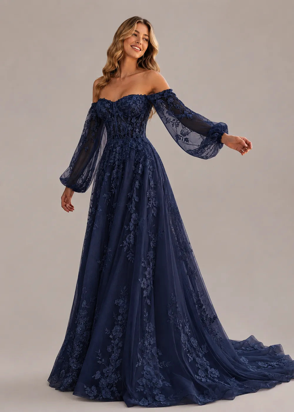 Seraphina Off-Shoulder Lace Wedding Gown