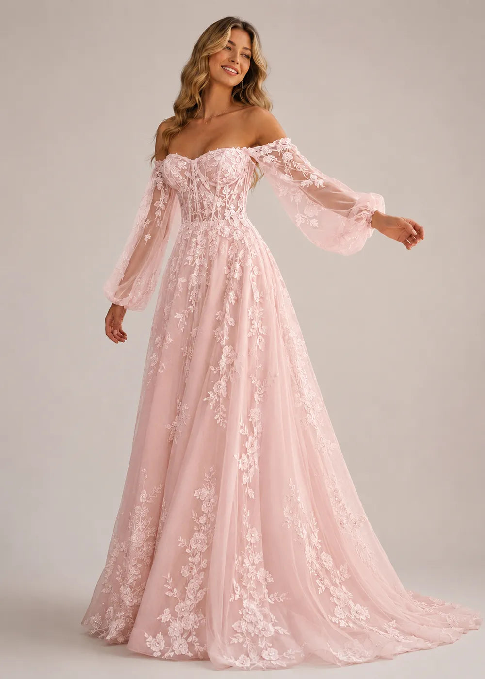 Seraphina Off-Shoulder Lace Wedding Gown