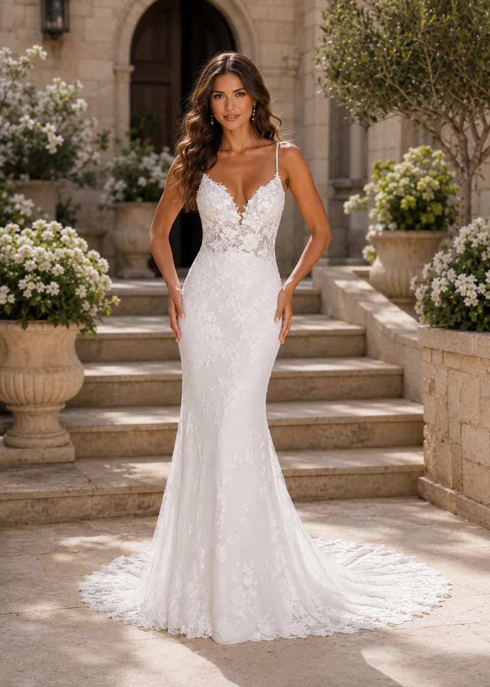 Romantic Lace Mermaid Bridal Gown
