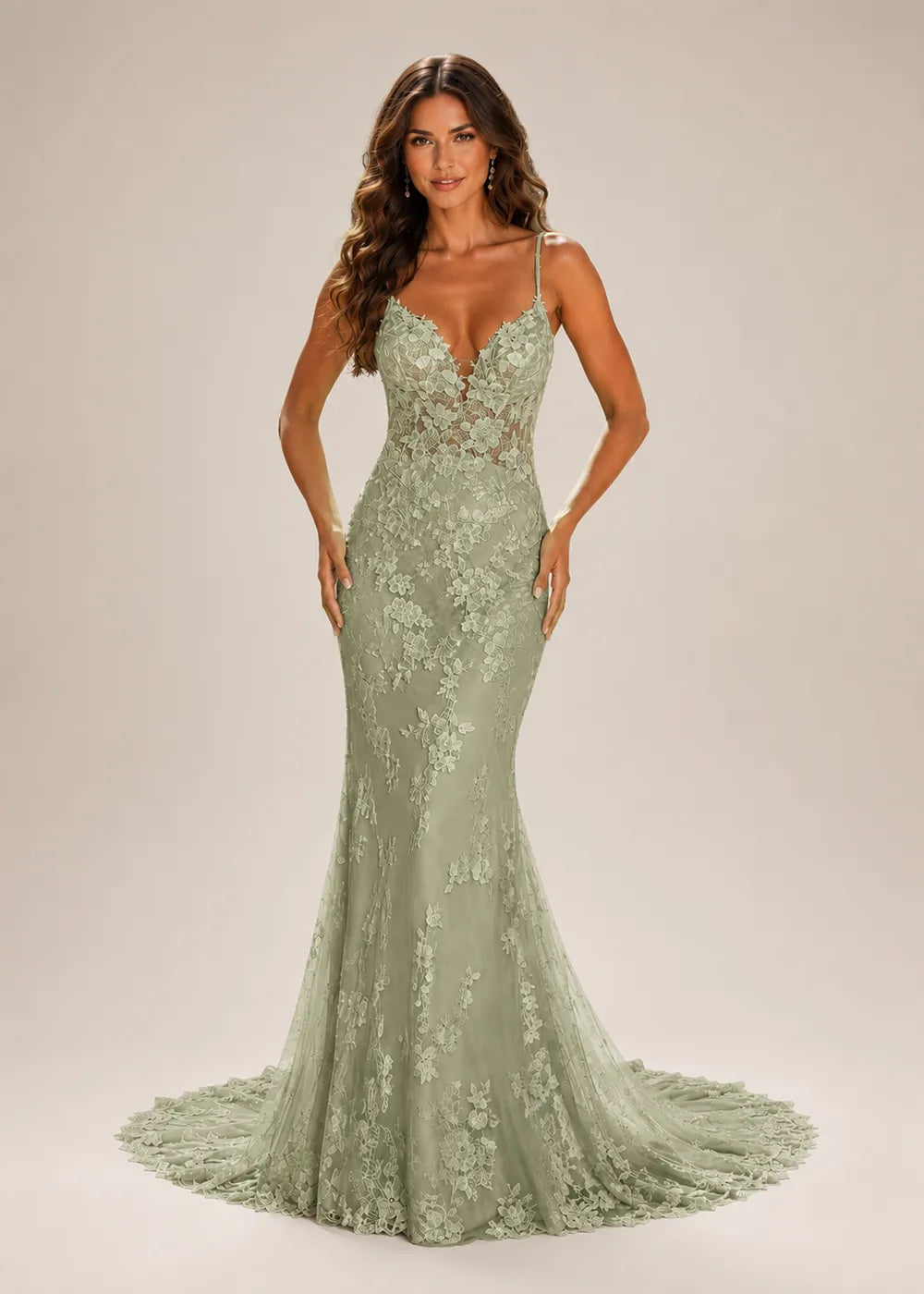 Romantic Lace Mermaid Bridal Gown