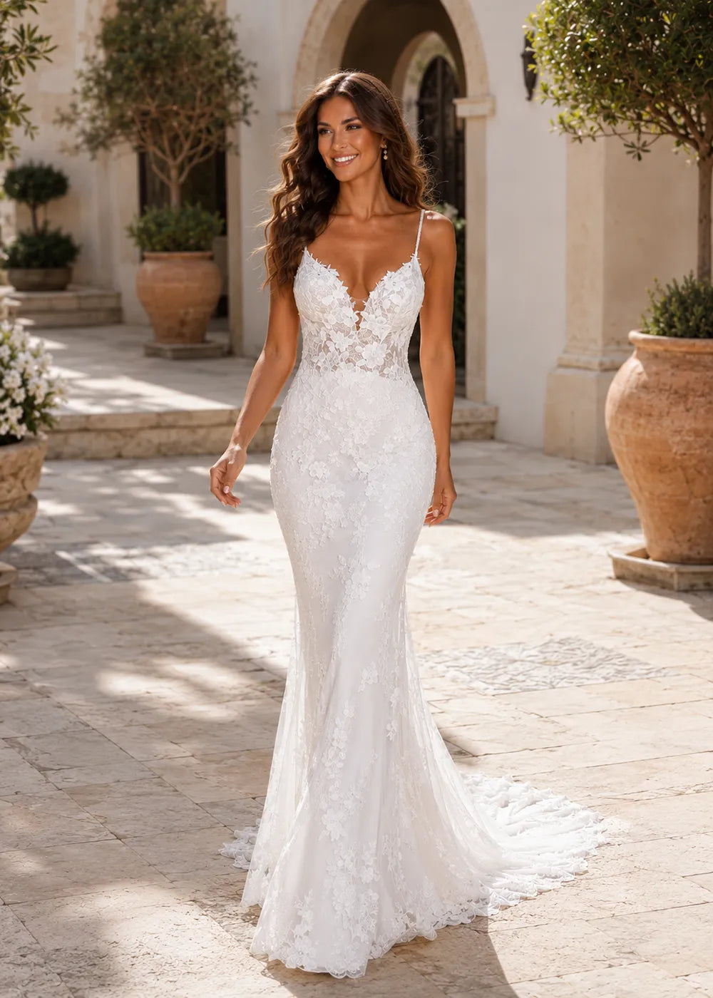 Romantic Lace Mermaid Bridal Gown