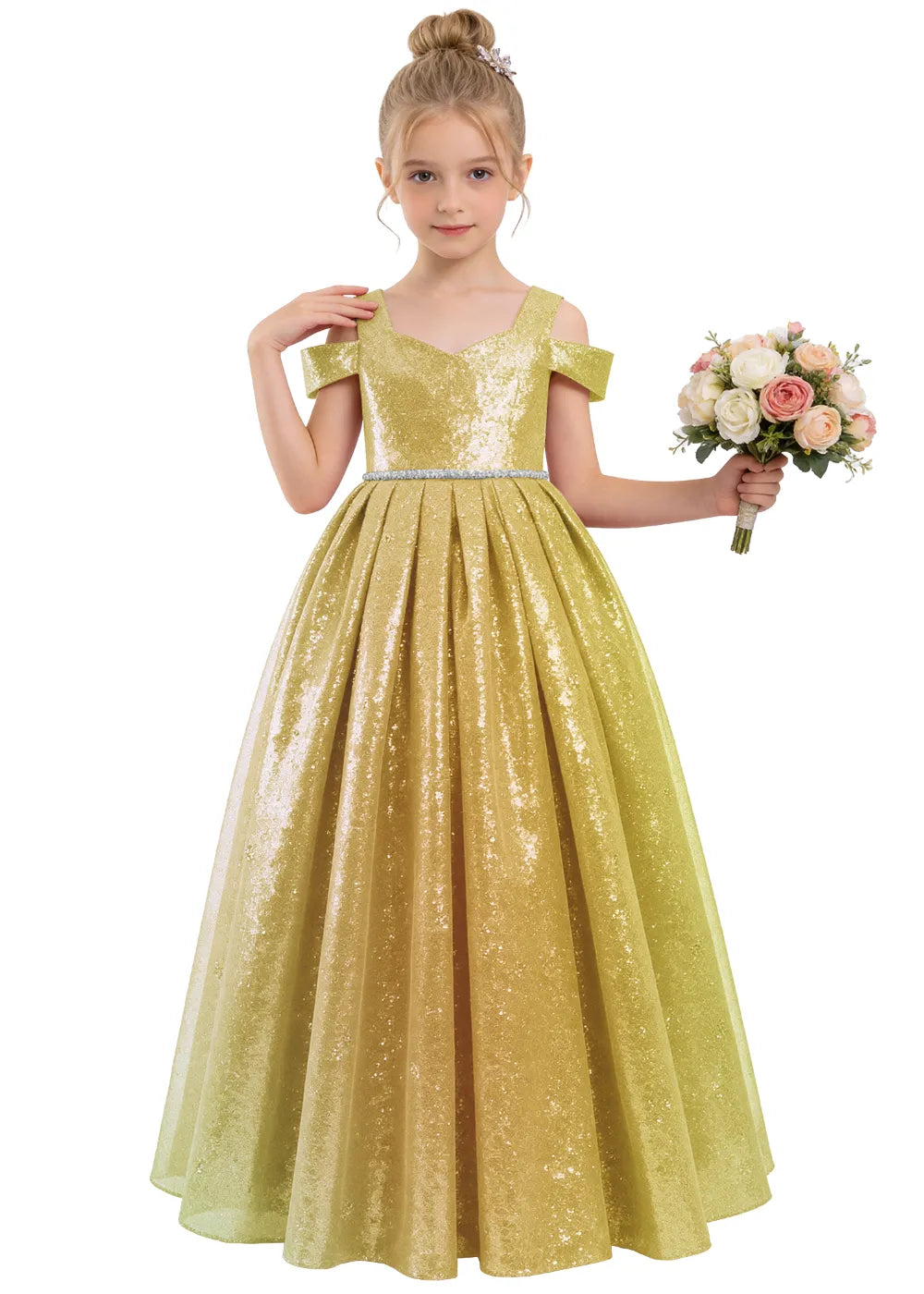 Lace-Up Back Princess Flower Girl Dress