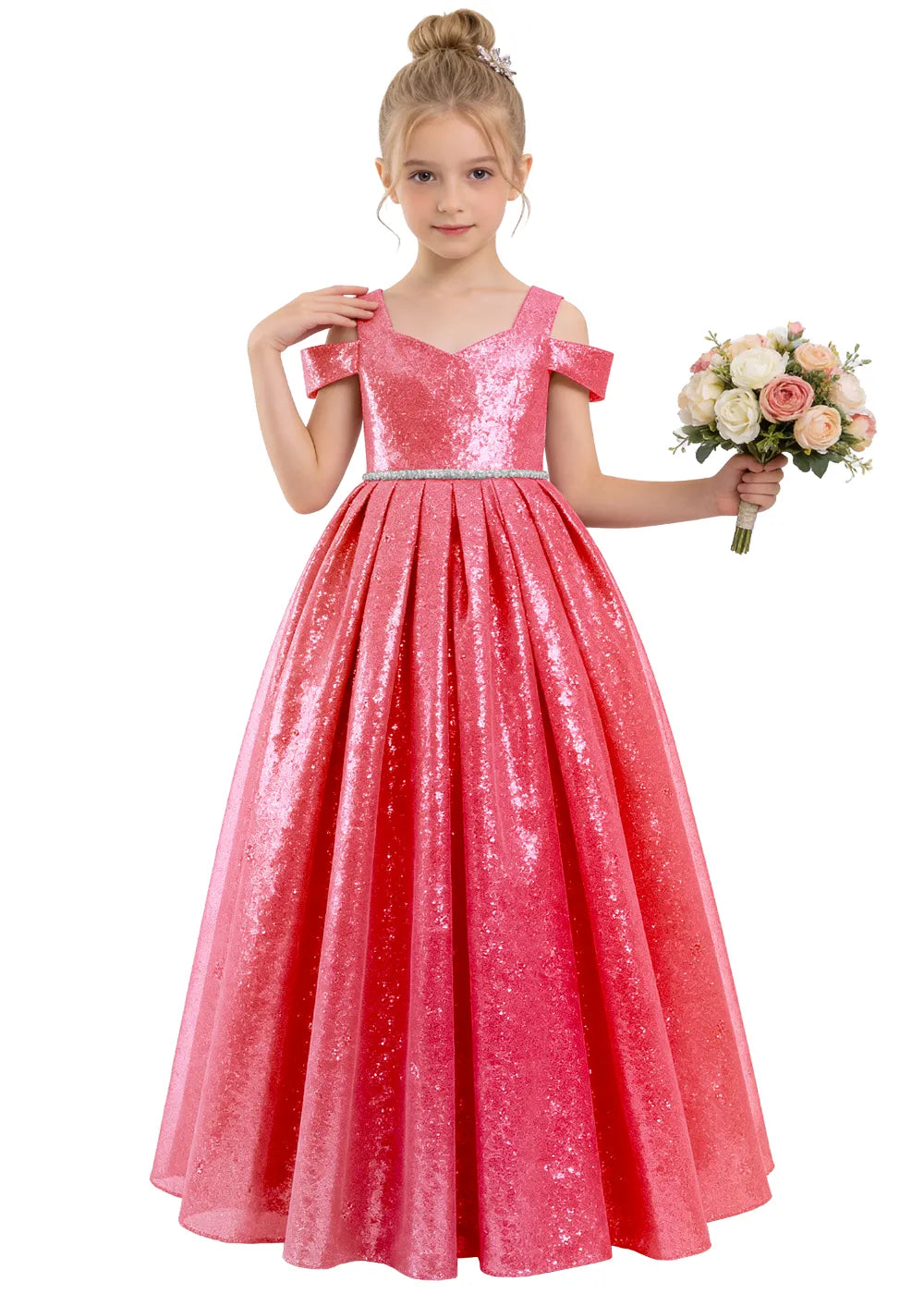 Lace-Up Back Princess Flower Girl Dress