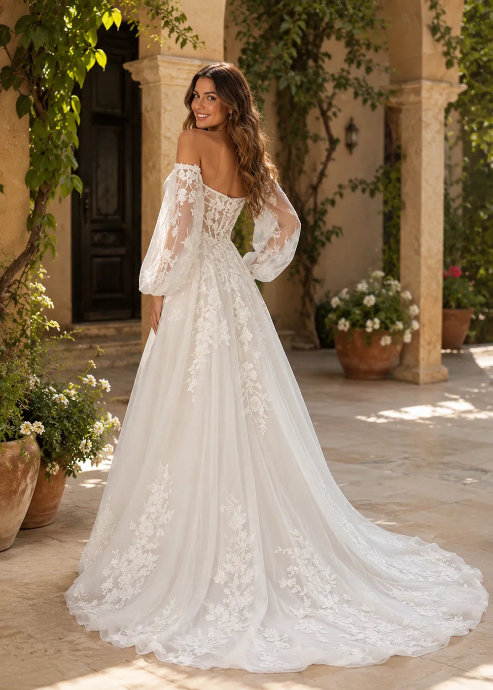 Seraphina Off-Shoulder Lace Wedding Gown