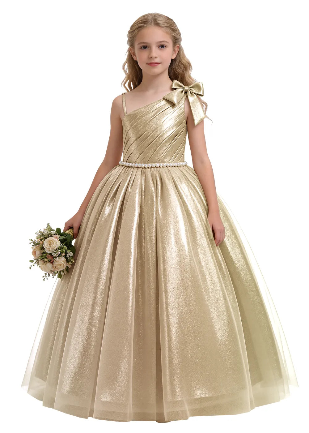 Vestido de princesa sin mangas de encaje