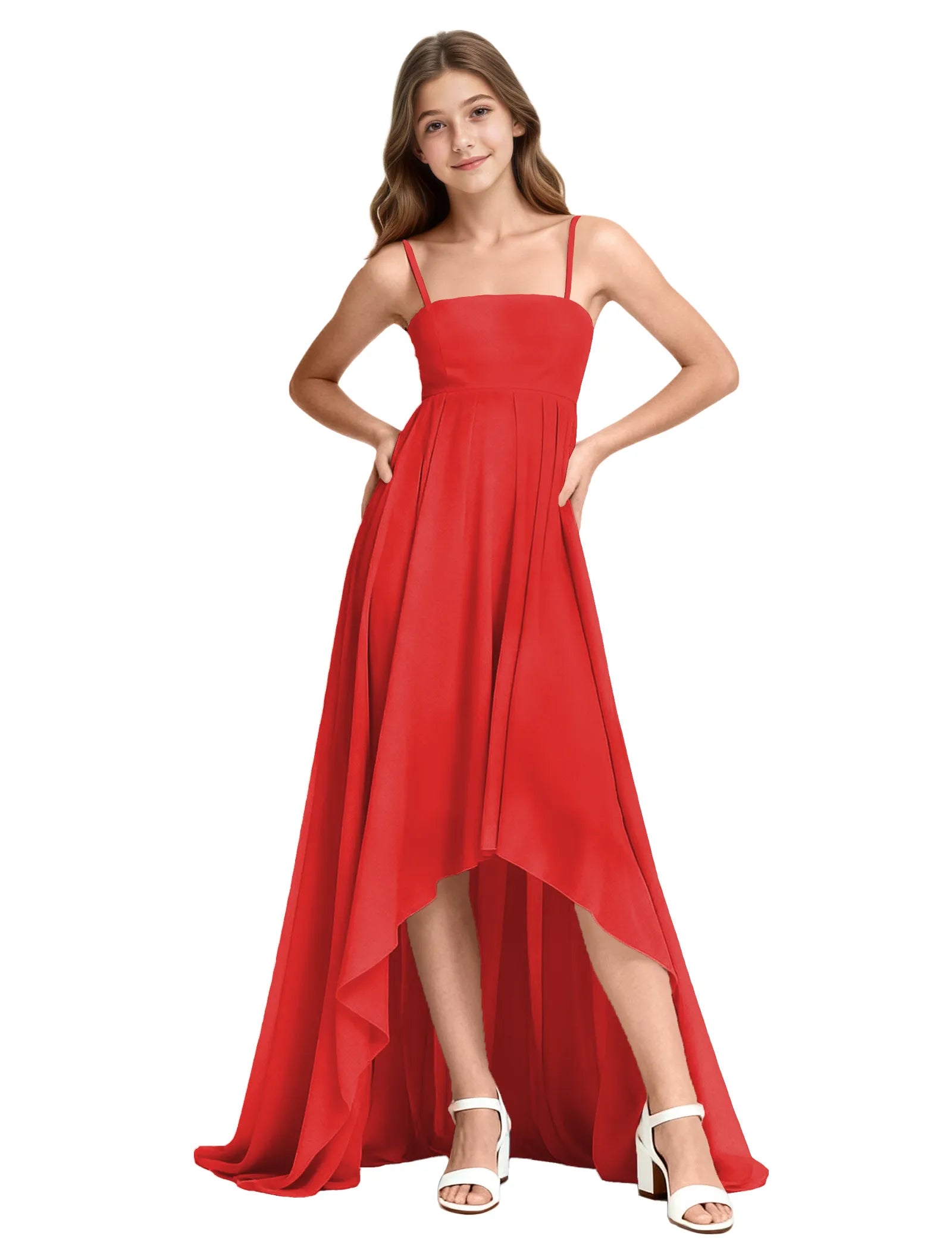 High-Low Chiffon Junior Bridesmaid Dress