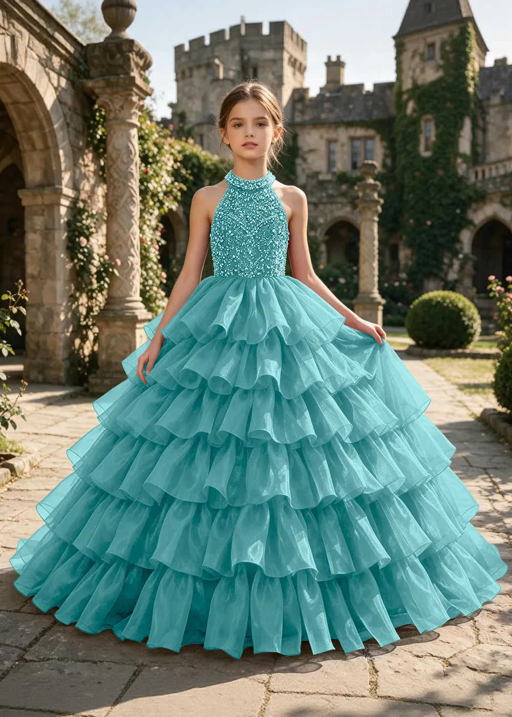 Spitzenkleid mit schulterfreiem Design