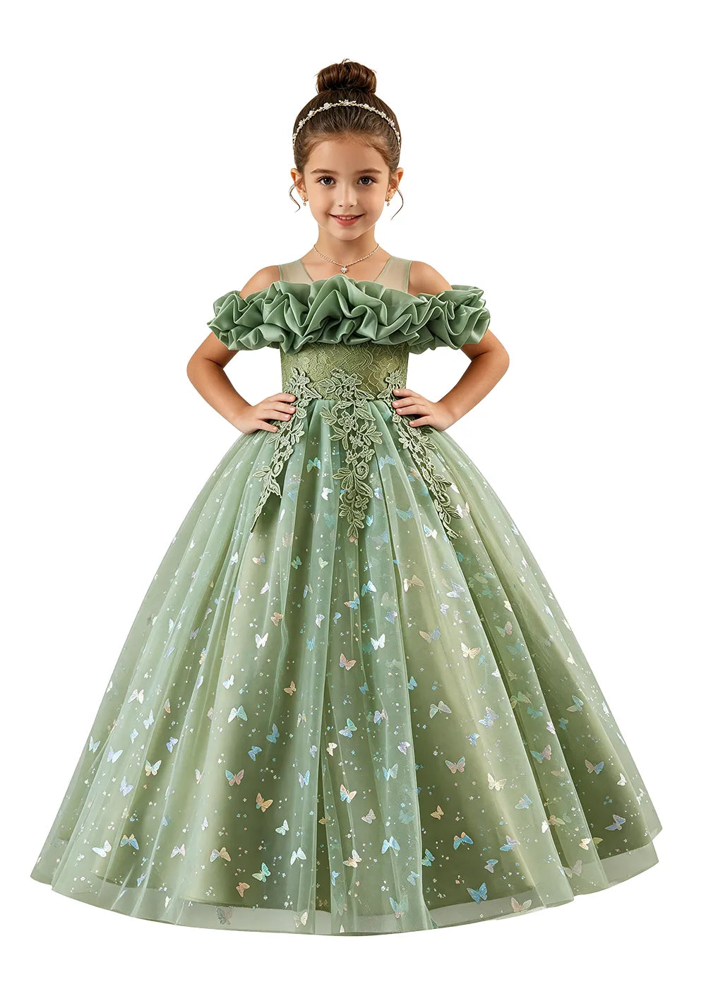 Spitzenkleid mit schulterfreiem Design