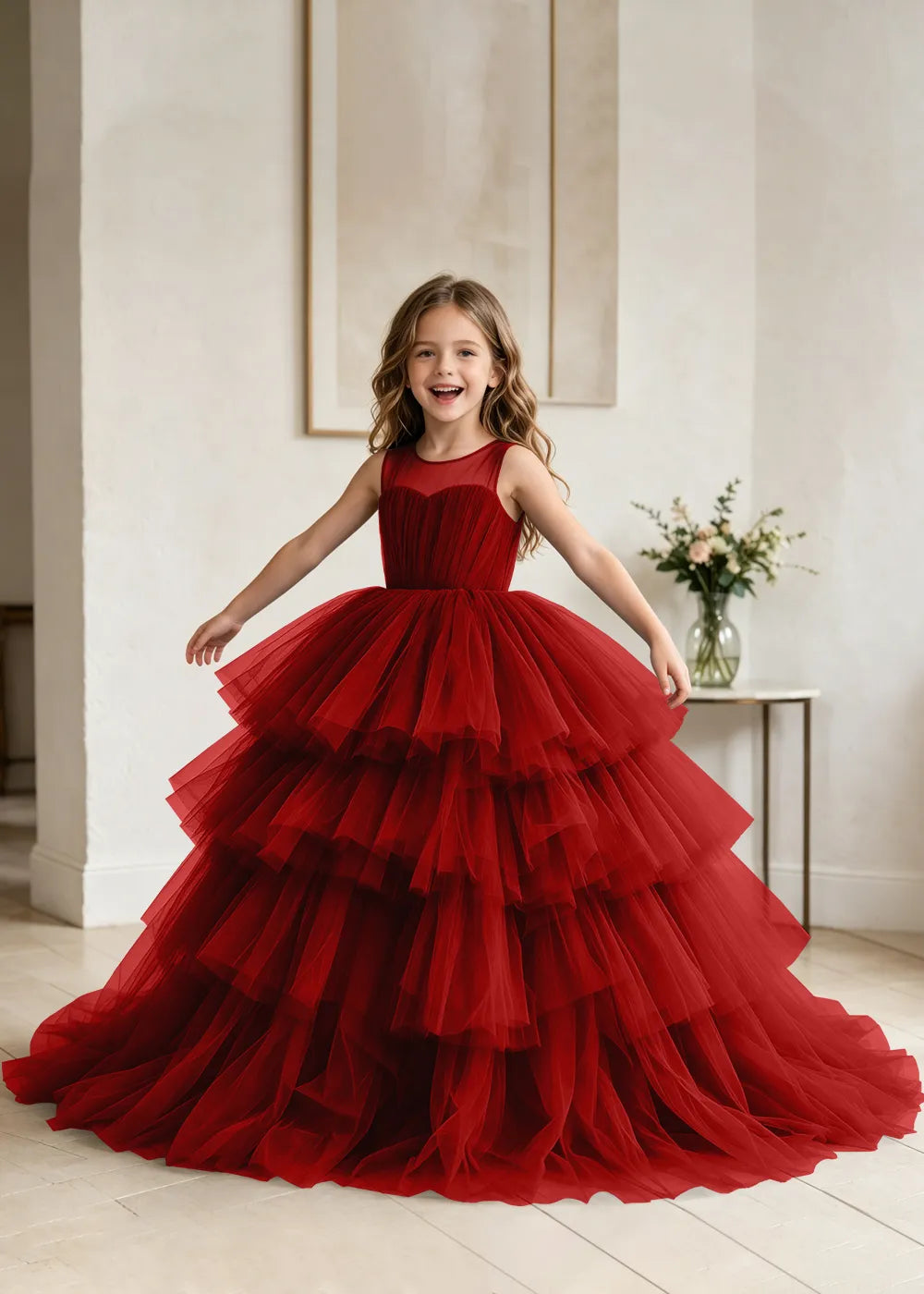 Classic Princess Ball Gown Dress with Full Tulle Skirt