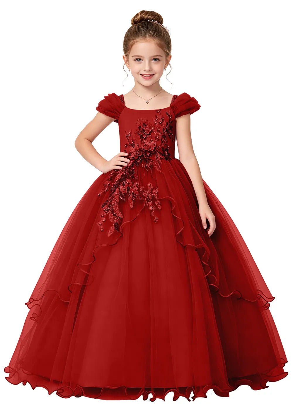 Puff Sleeve Girls Princess Dress