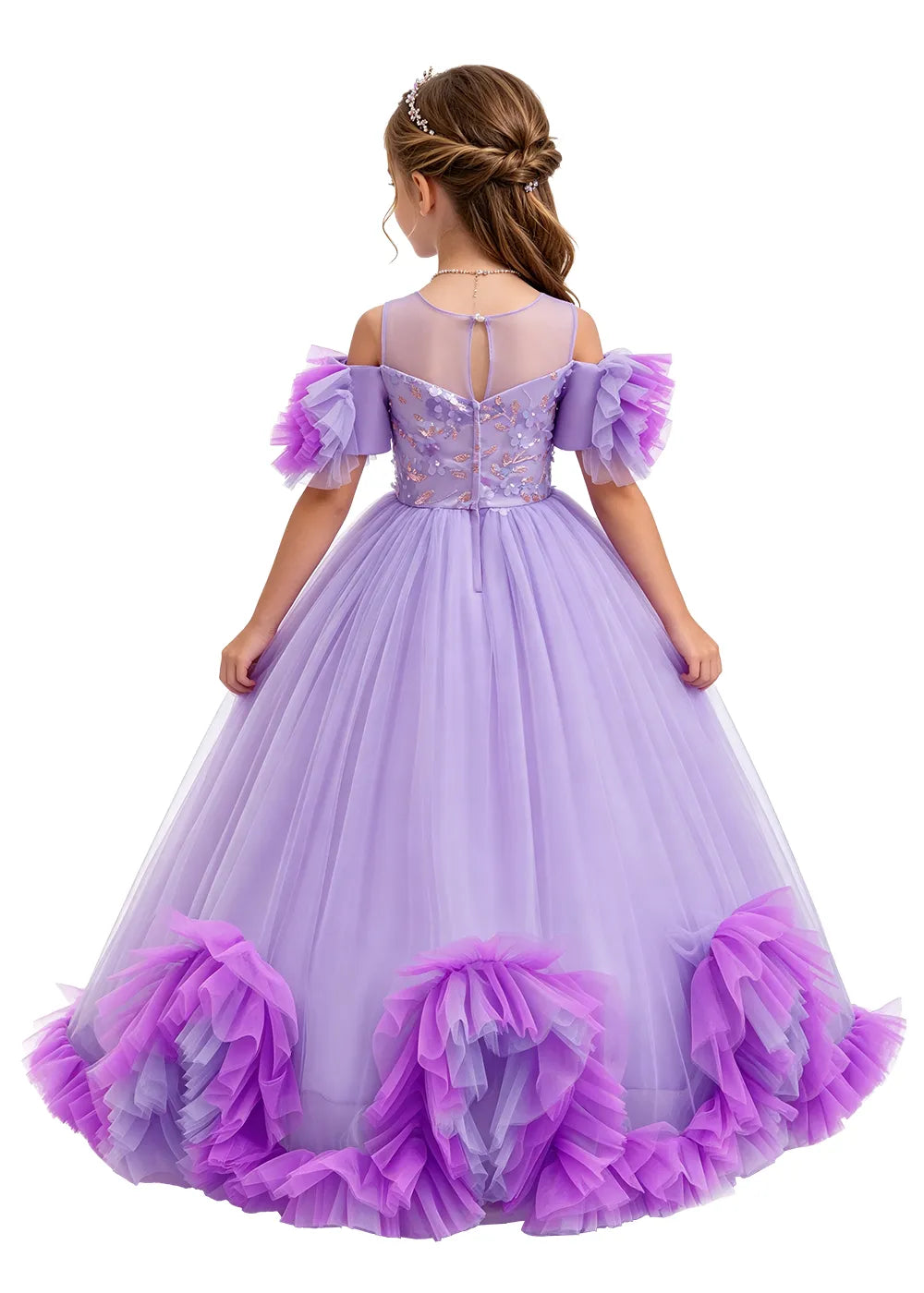 Ruffle Tulle Flower Girl Dress