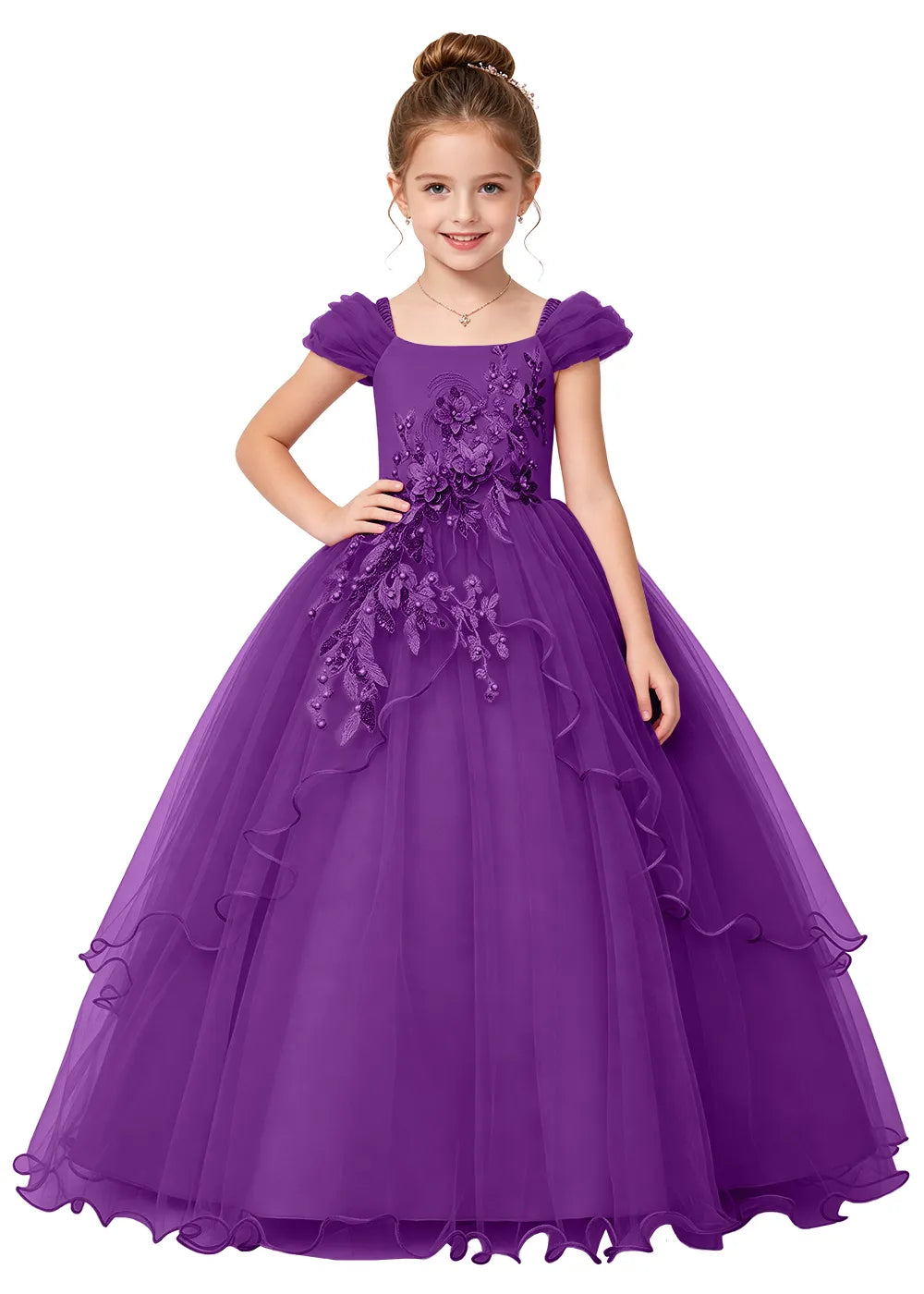 Puff Sleeve Girls Princess Dress