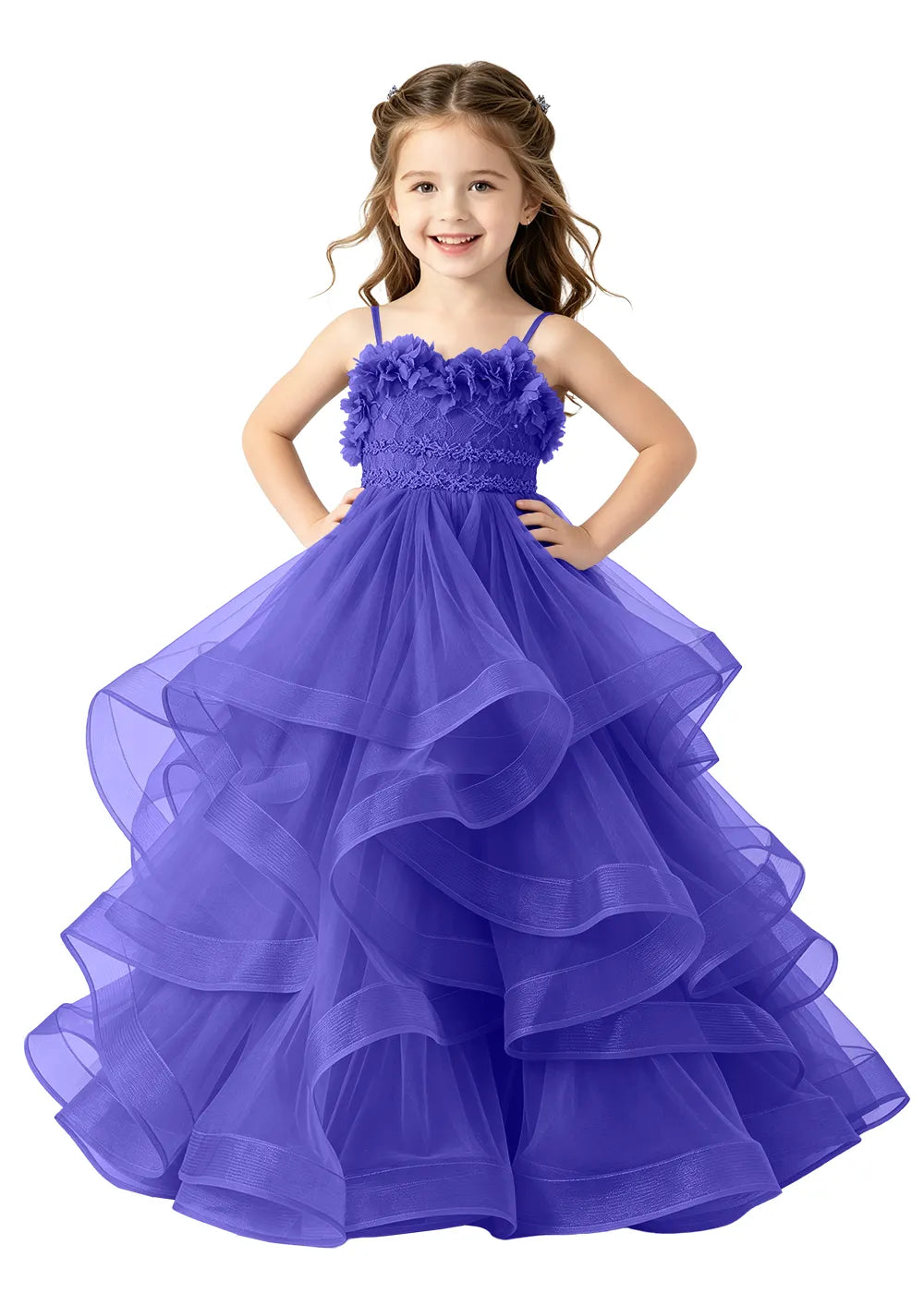 Lace-Up Back Girls Pageant Dress
