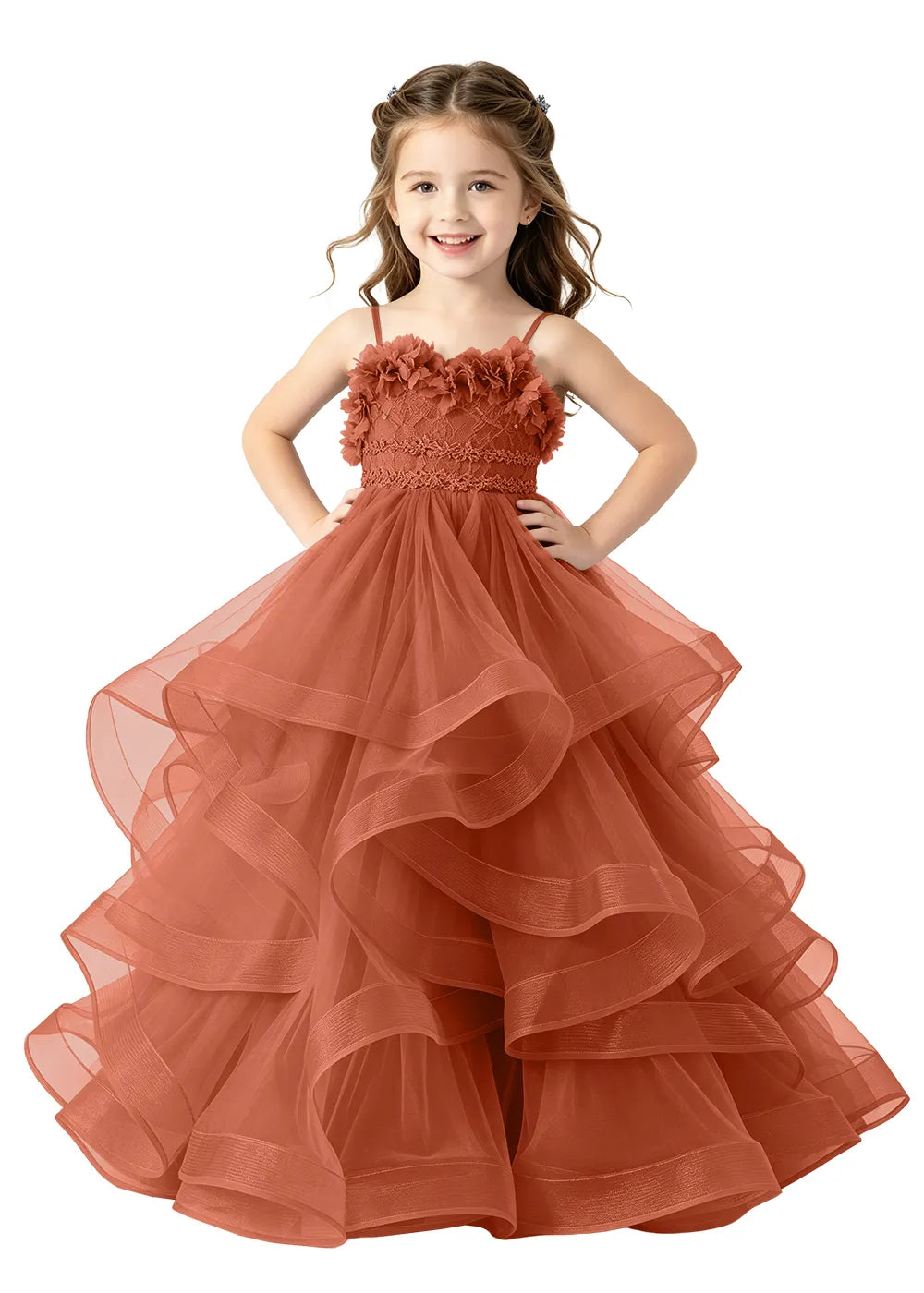 Lace-Up Back Girls Pageant Dress