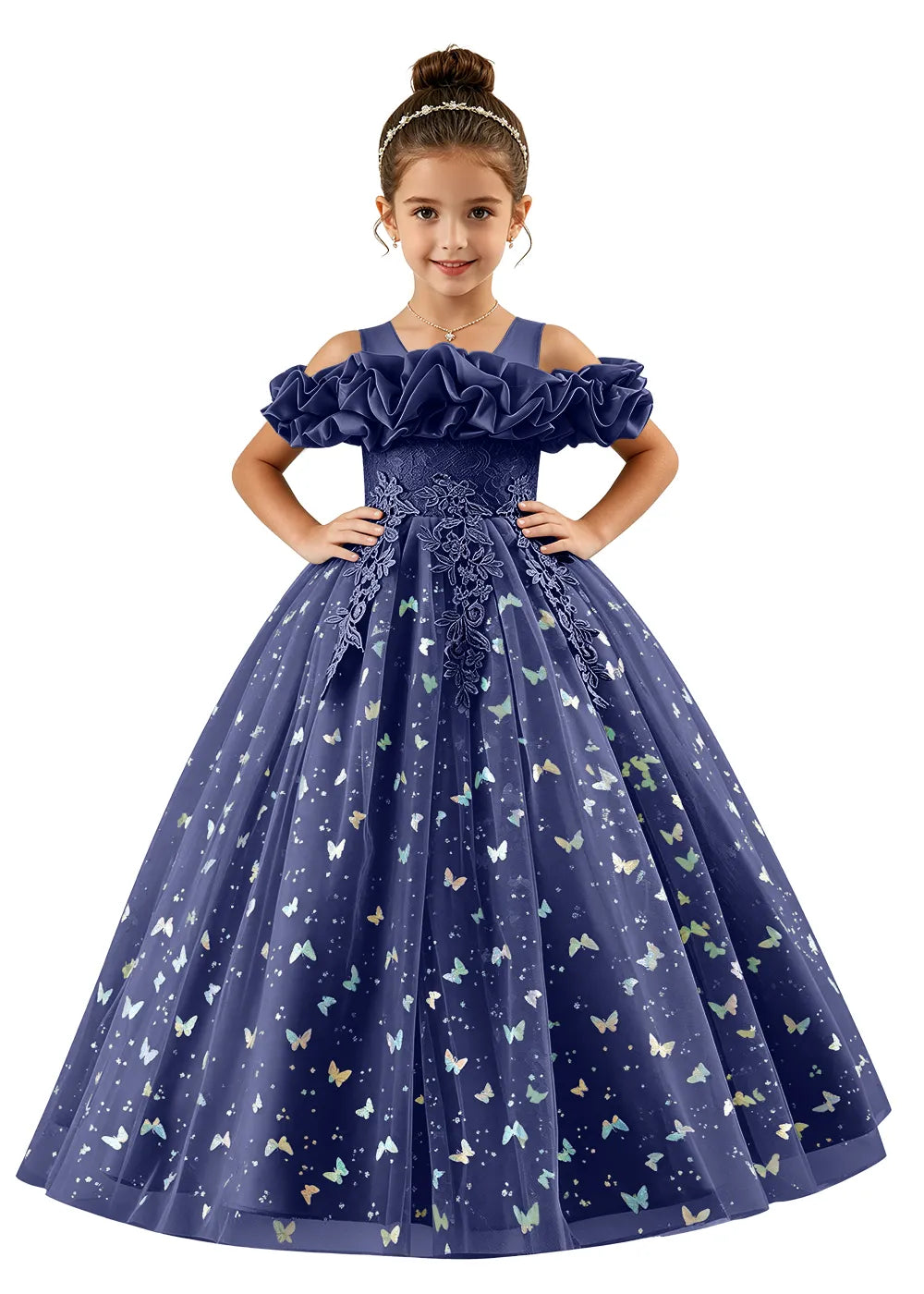 Spitzenkleid mit schulterfreiem Design