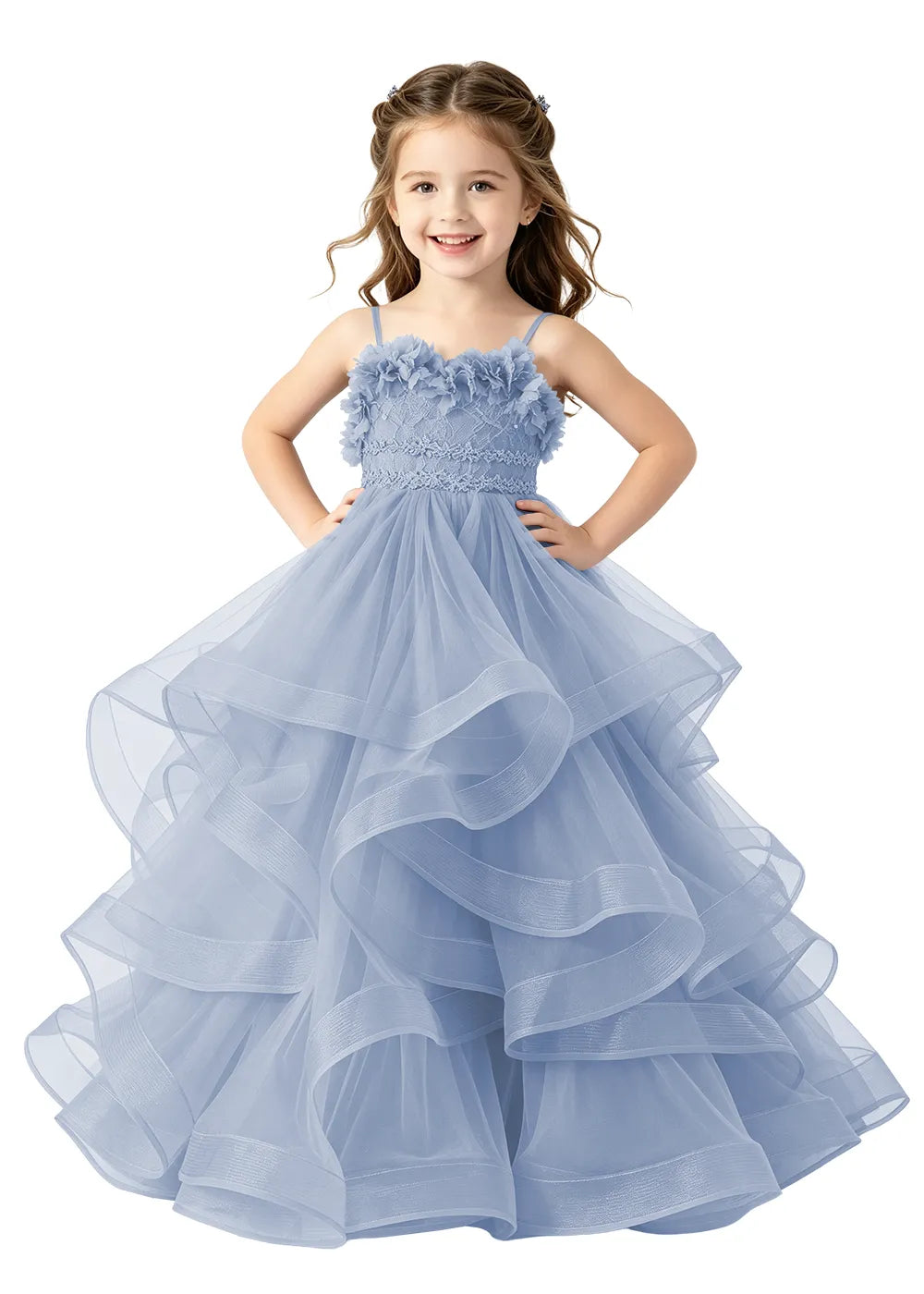 Lace-Up Back Girls Pageant Dress