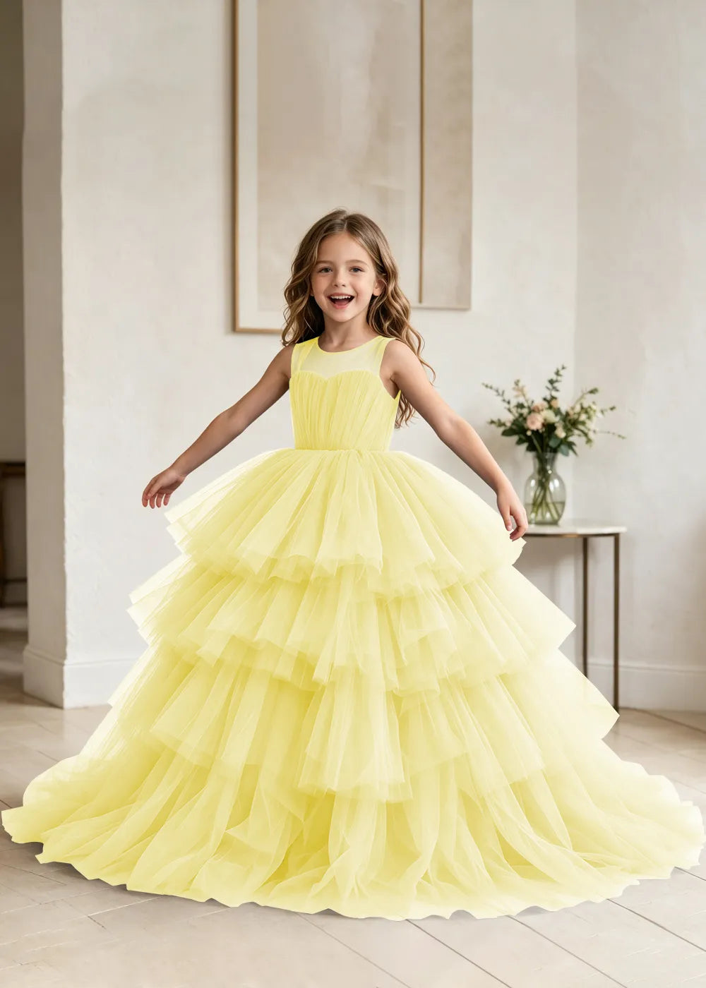 Classic Princess Ball Gown Dress with Full Tulle Skirt